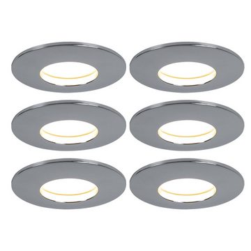 etc-shop LED Einbaustrahler, LED-Leuchtmittel fest verbaut, Warmweiß, 6er Set LED Einbau Leuchte Decken Spot Strahler Wohn Zimmer Bad