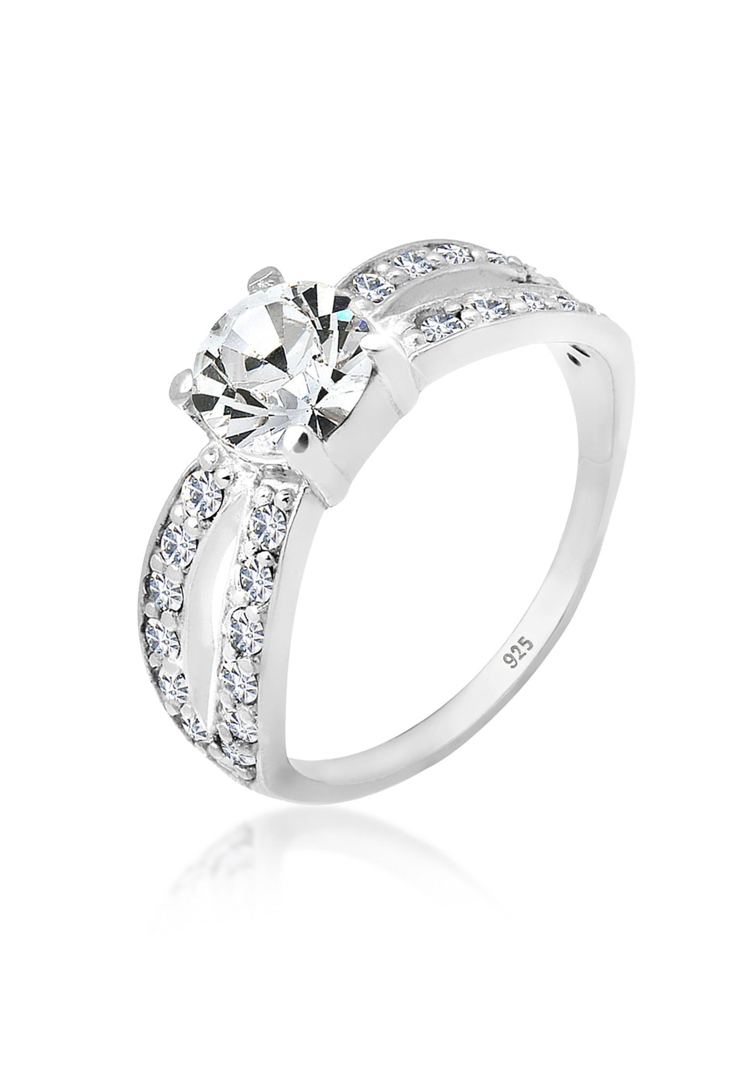 Elli Fingerring Solitär Glamourös Kristall 925 günstig online kaufen