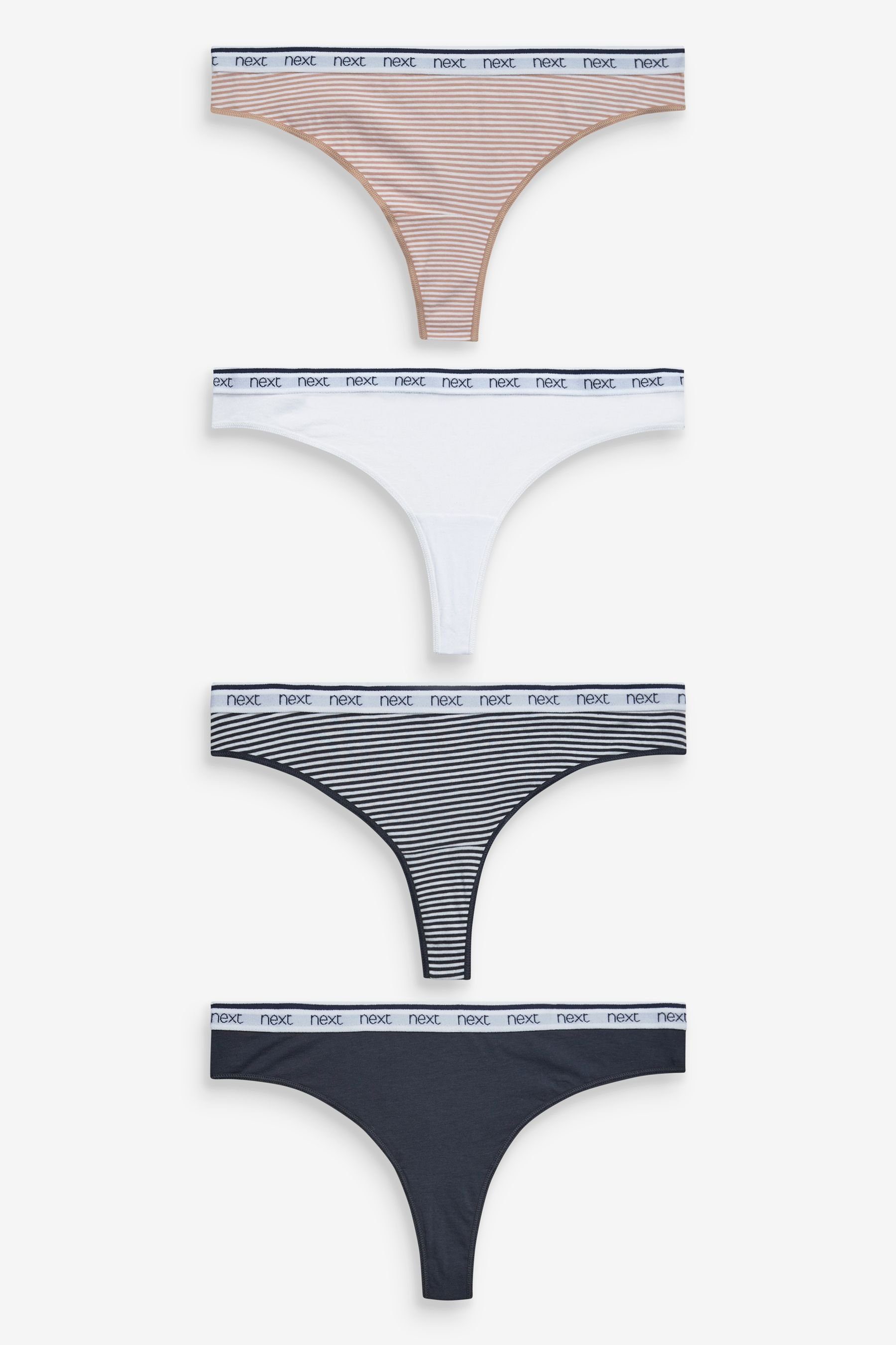 Next Tanga 4 Tangas mit Logo und hohem Baumwollanteil (4-St)