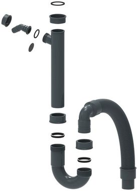 Kirchhoff Siphon KS Flex-Spülen-Röhrensiphon ECO-SAVE, (Set), 1 1/2" x 3/4"T x 40/50 mm, mit Geräteanschluss