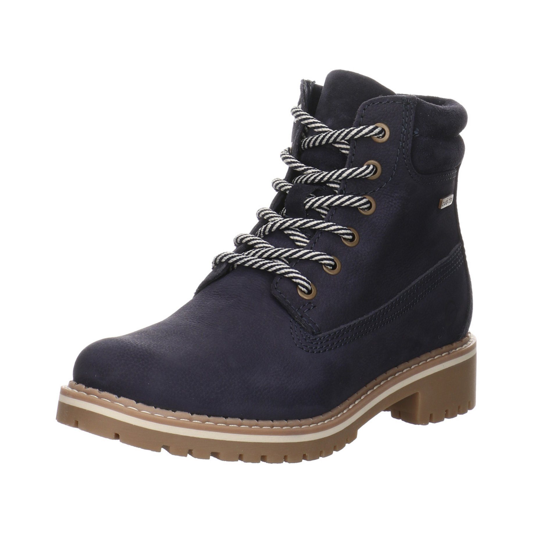 Tamaris Boots Veloursleder uni Schnürstiefel Veloursleder Blau (NAVY / 805)