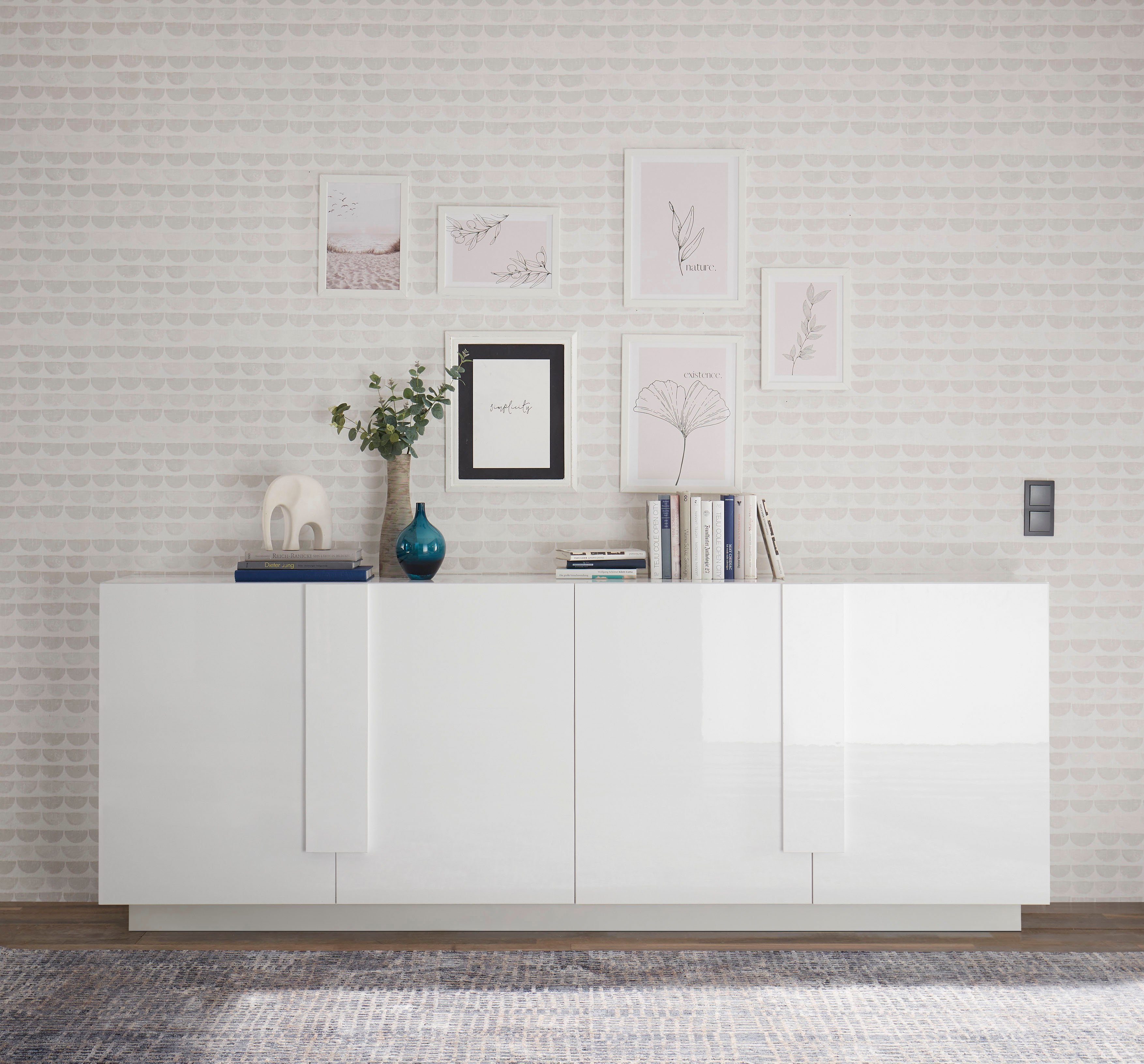 INOSIGN Sideboard Jupiter, Breite 241 cm, Kommode 4 Türen - Soft Closing, Anrichte, moderne Griffblende, FSC®, cleveres Stauraumkonzept