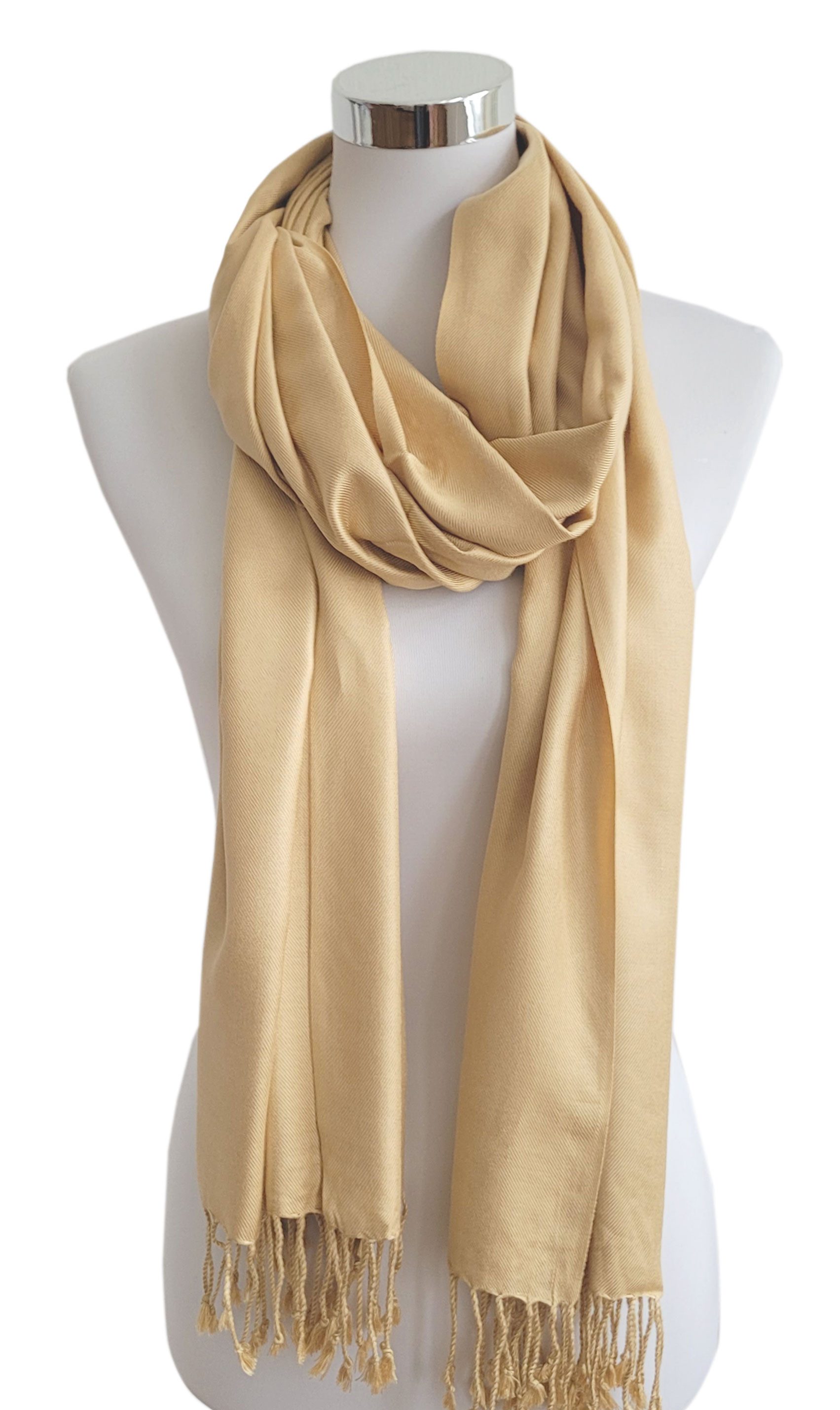 Bovari Schal Pashmina aus 100% Premium Viskose - weich wie Kaschmir -, glänzend wie Seide - 200x70 cm XL Damen-Schal