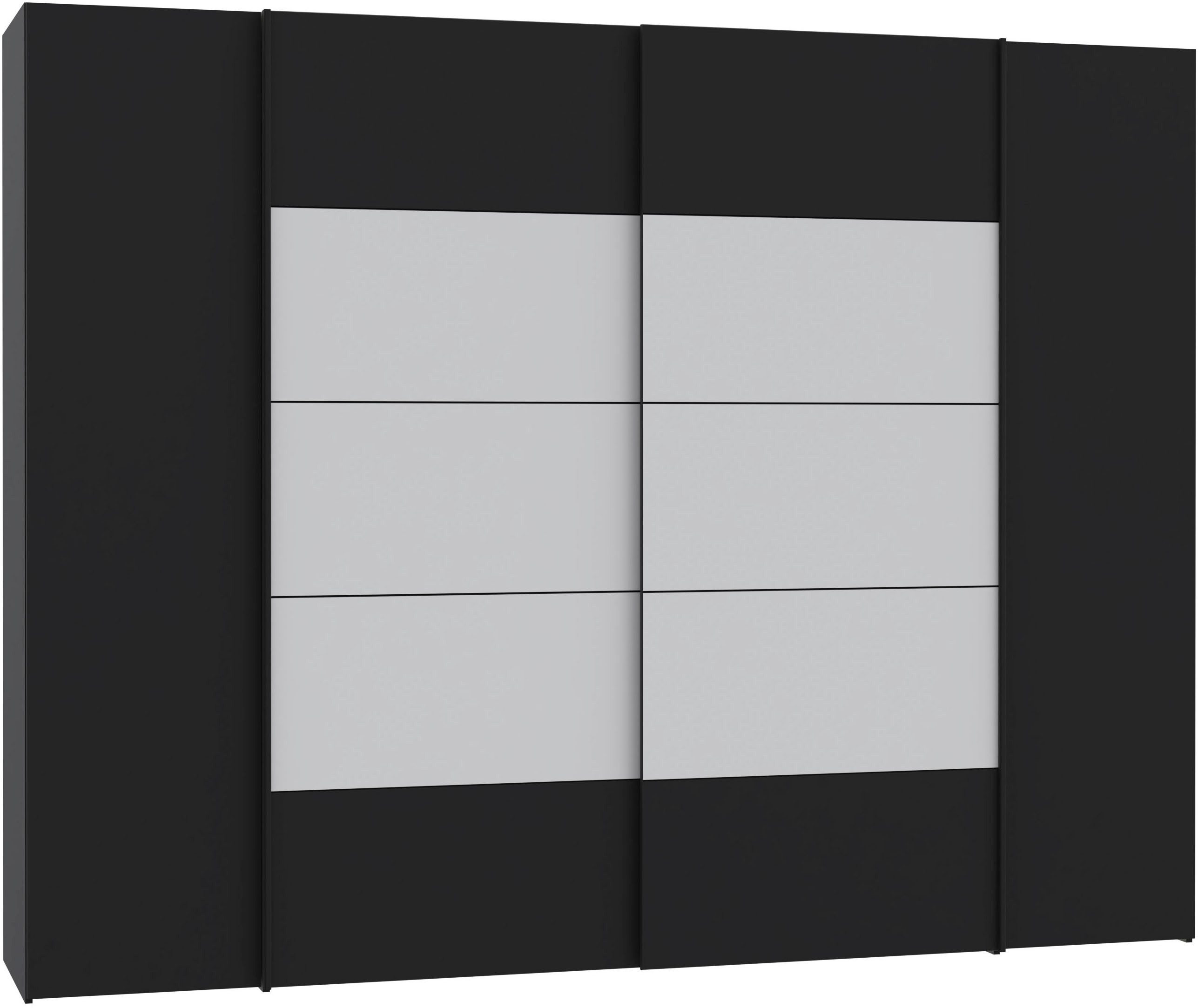 FORTE Kleiderschrank Narago, Kombischrank, modernes Design (B/H/T ca. 270/210/61cm, auch mit Premiumausstattung) gestalte die Schwebetüren einfarbig oder 2 farbig, Made in Europe