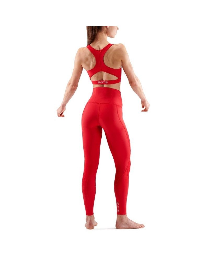 Skins Funktionshose 3-Series Skyscraper Tight Long (enganliegend, hoher Bund) rot Damen