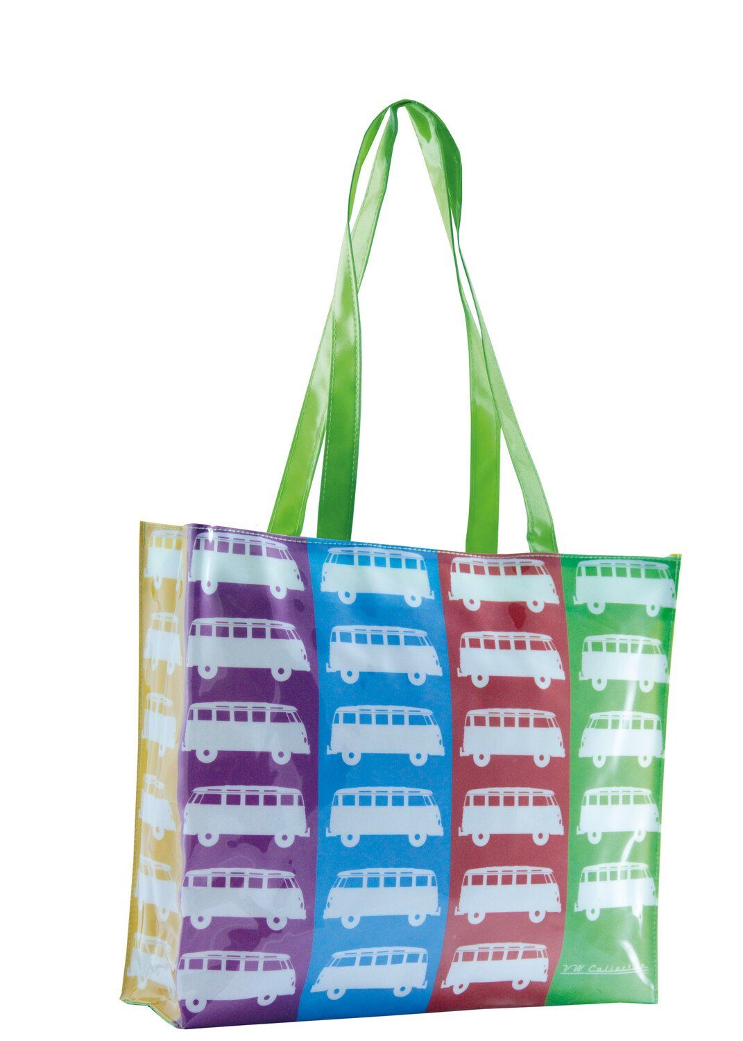 VW Collection by BRISA Einkaufsshopper Volkswagen Einkaufstasche, 16 l, im T1 Bulli Design Multicolor in bunten Farben