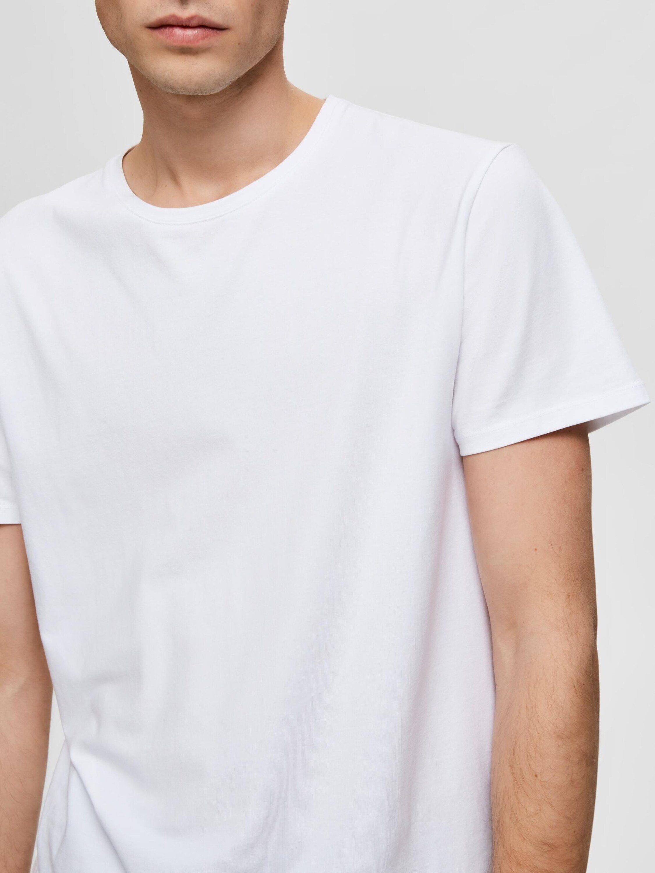 SELECTED HOMME T-Shirt Black 16076191 (3-tlg) Bright + Blazer Navy White