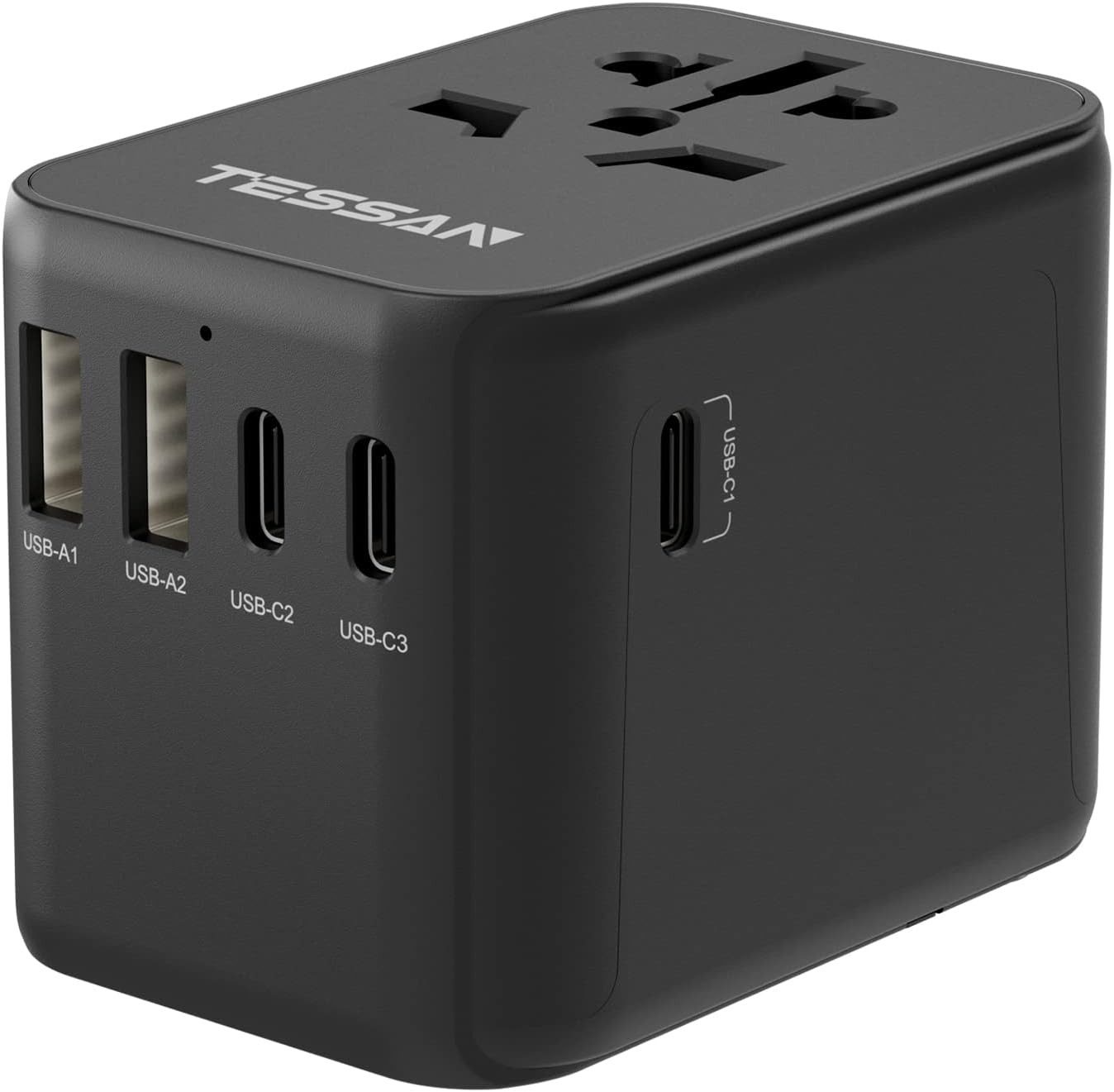 TESSAN Reiseadapter Weltweit Universal mit 2 USB und 3 USB C Reiseadapter