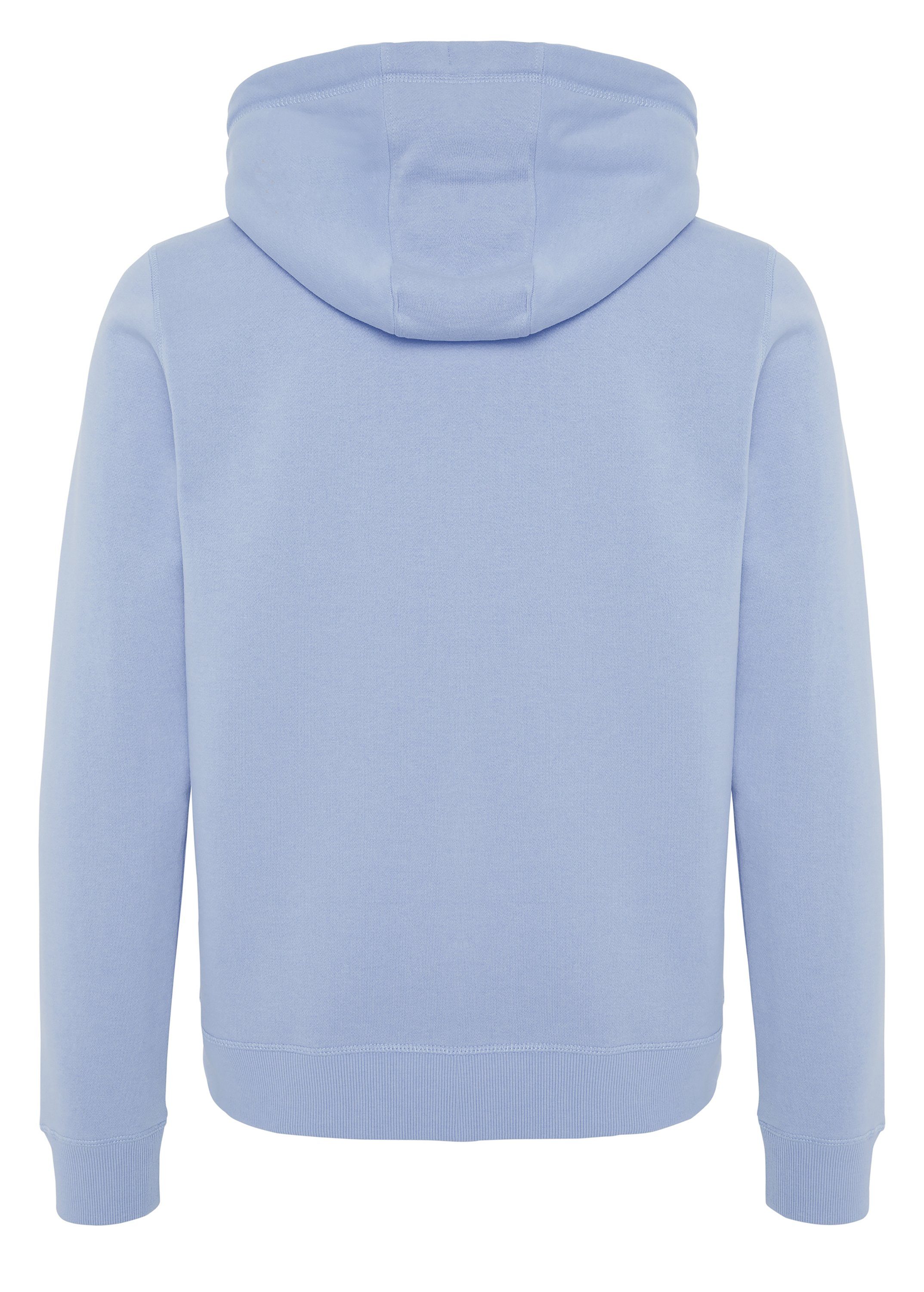 Polo Sylt Kapuzensweatshirt aus mit Label-Motiv Baumwollmix Brunnera Blue