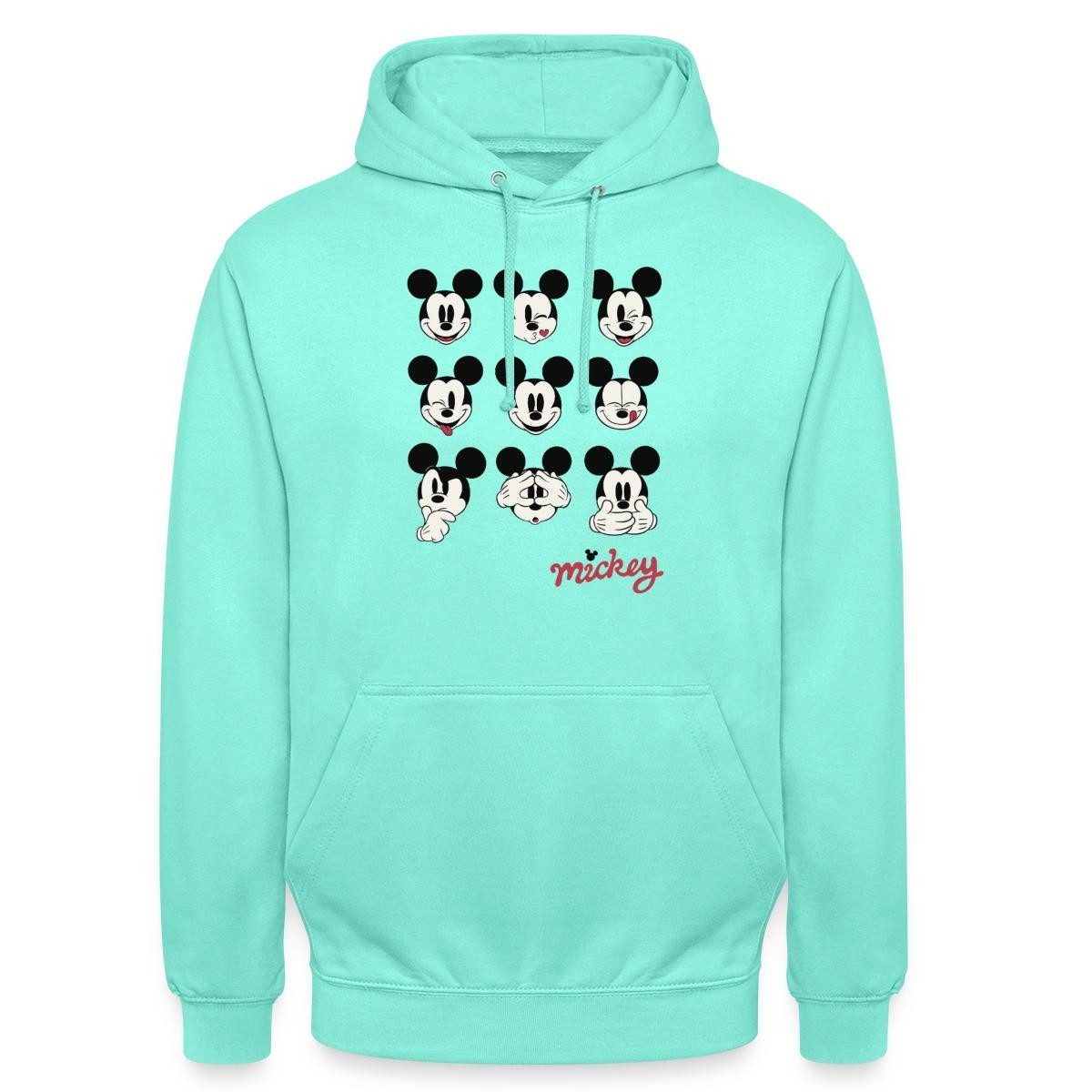 Spreadshirt Hoodie Mickey & Minnie Mickey Mouse Gesichtsausdrücke Unisex Hoodie (1-tlg)