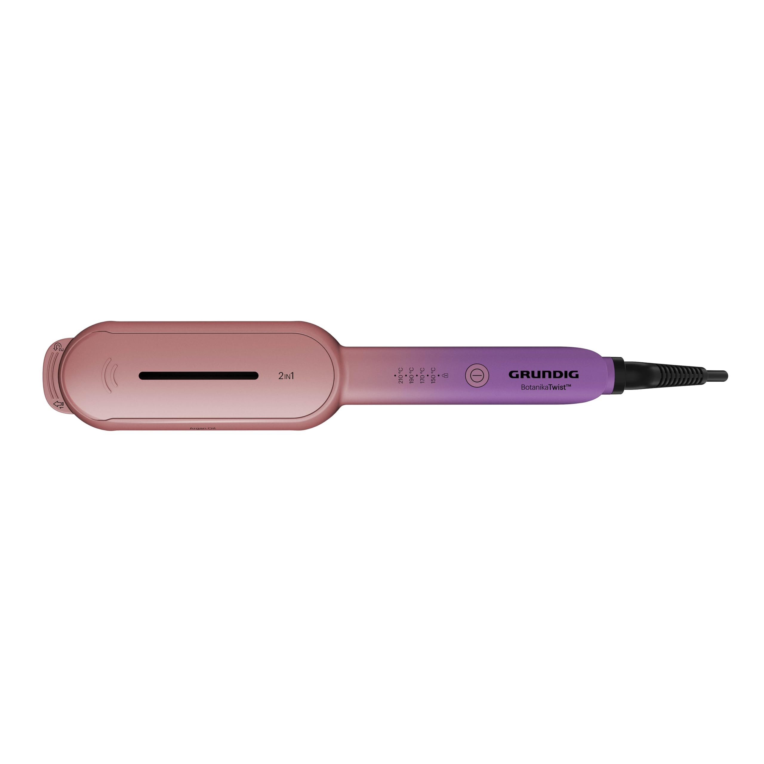 Grundig Glätteisen HS 8331 BotanikaTwist, 2-in-1 Haarstyler mit Keramikbeschichtung und Arganöl