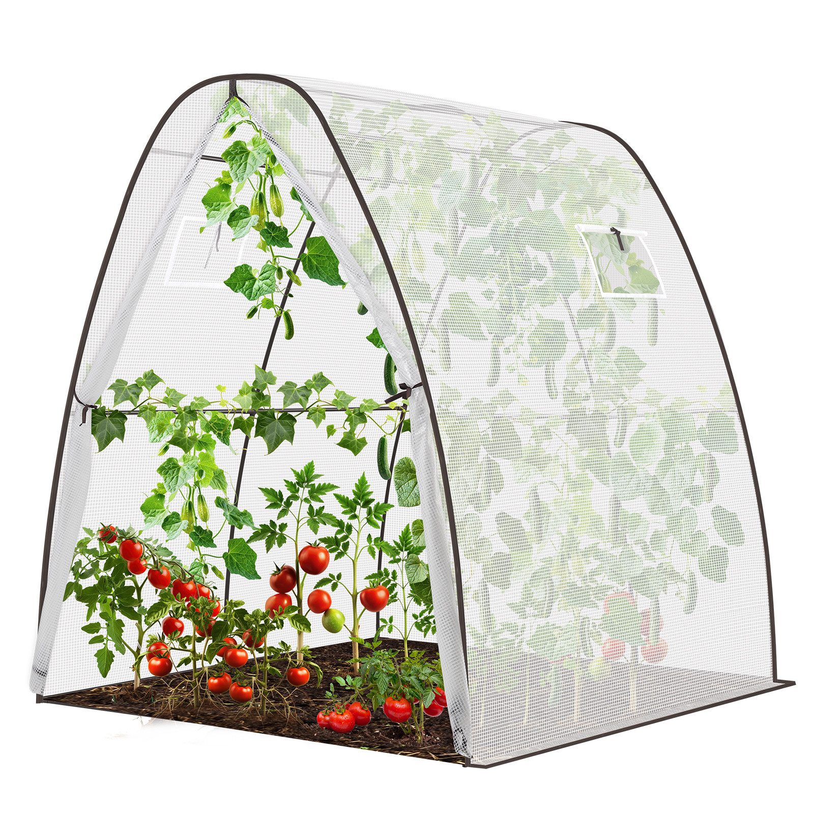 Foliengewächshaus 180 x 180 x 200 cm Folientunnel Tomaten Gewächshaus Pflanztunnel