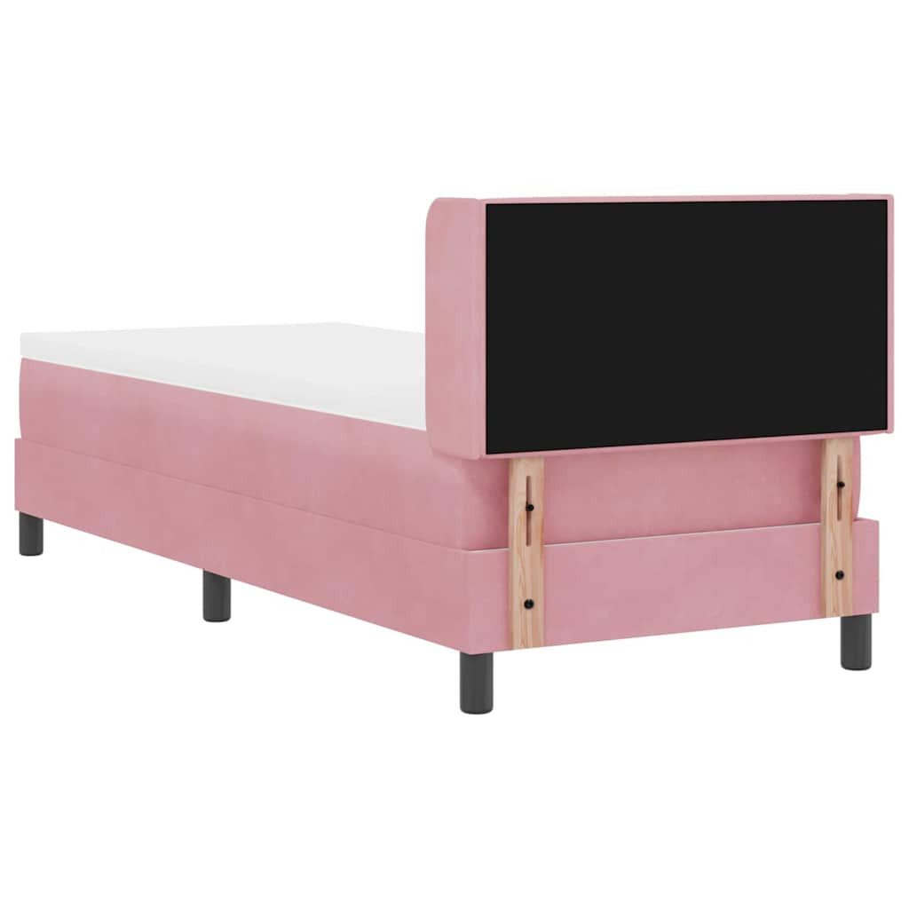 vidaXL Bett Boxspringbett mit Matratze Rosa 200 x 80 cm Polyester (1-tlg)