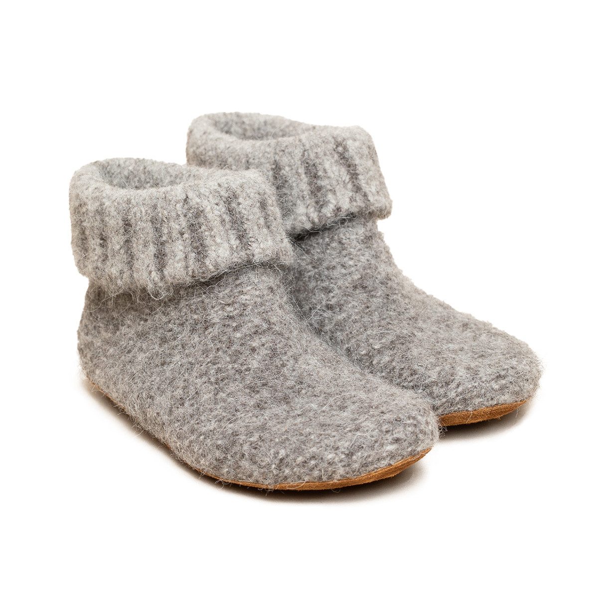 Gottstein Knit Boot Alpaka Валенки (1-tlg) Hüttenschuh - Aus Alpaka-Wolle, Sohle aus Rindsleder