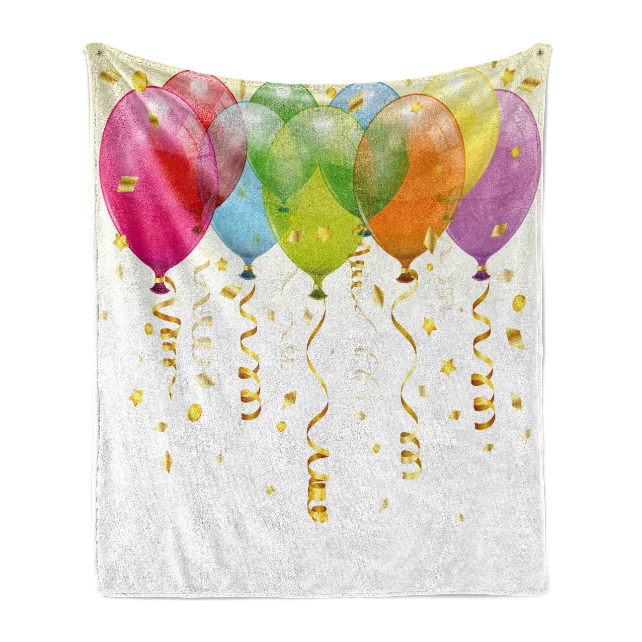 Wohndecke Gemütlicher Plüsch für Außenbereich, 3D und Party Balloons Abakuhaus, Innen- den Regen