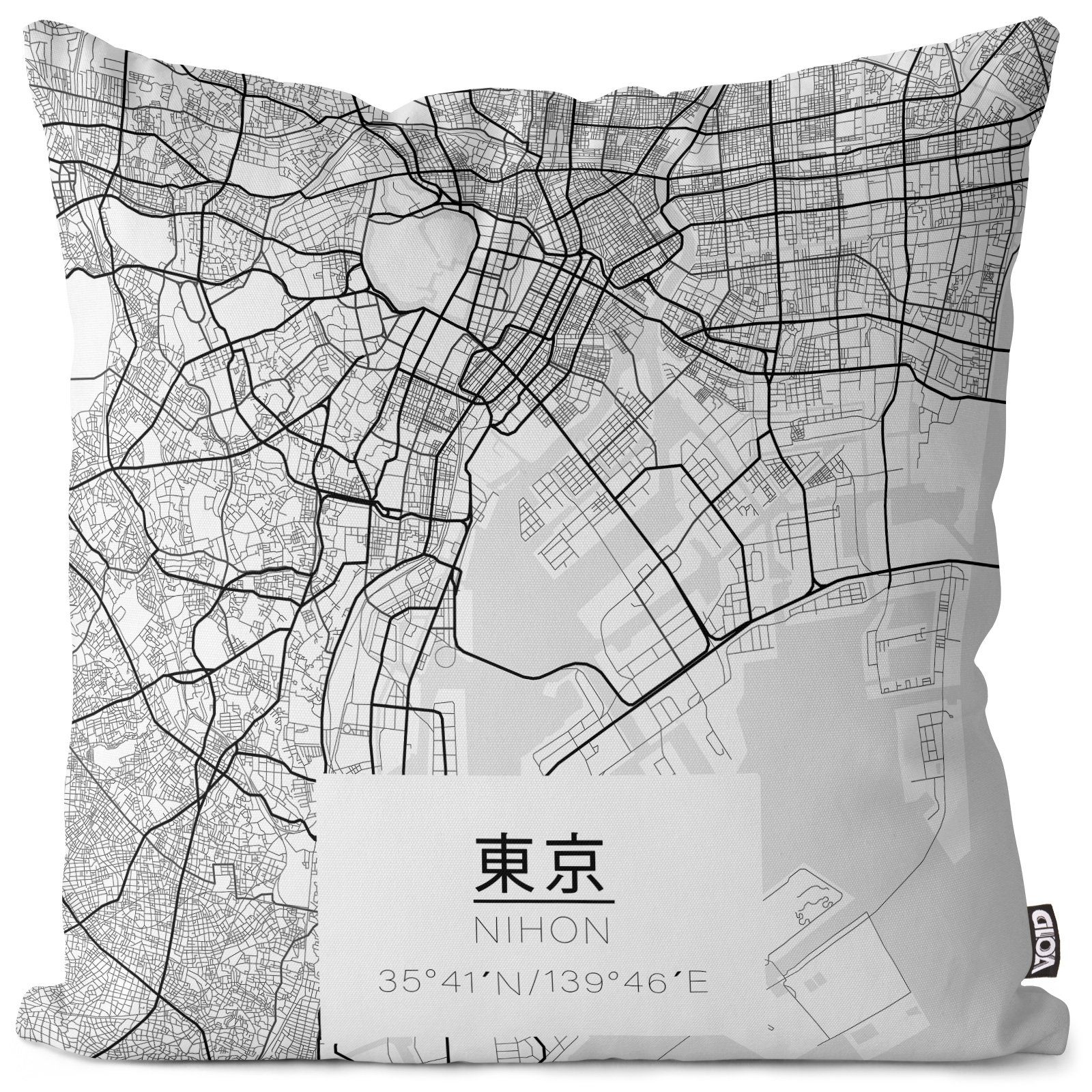 VOID Kissenbezug, (1 Stück), Tokio Japan Japaner asien asiatisch anime Stadtkarte Stadtplan Landka