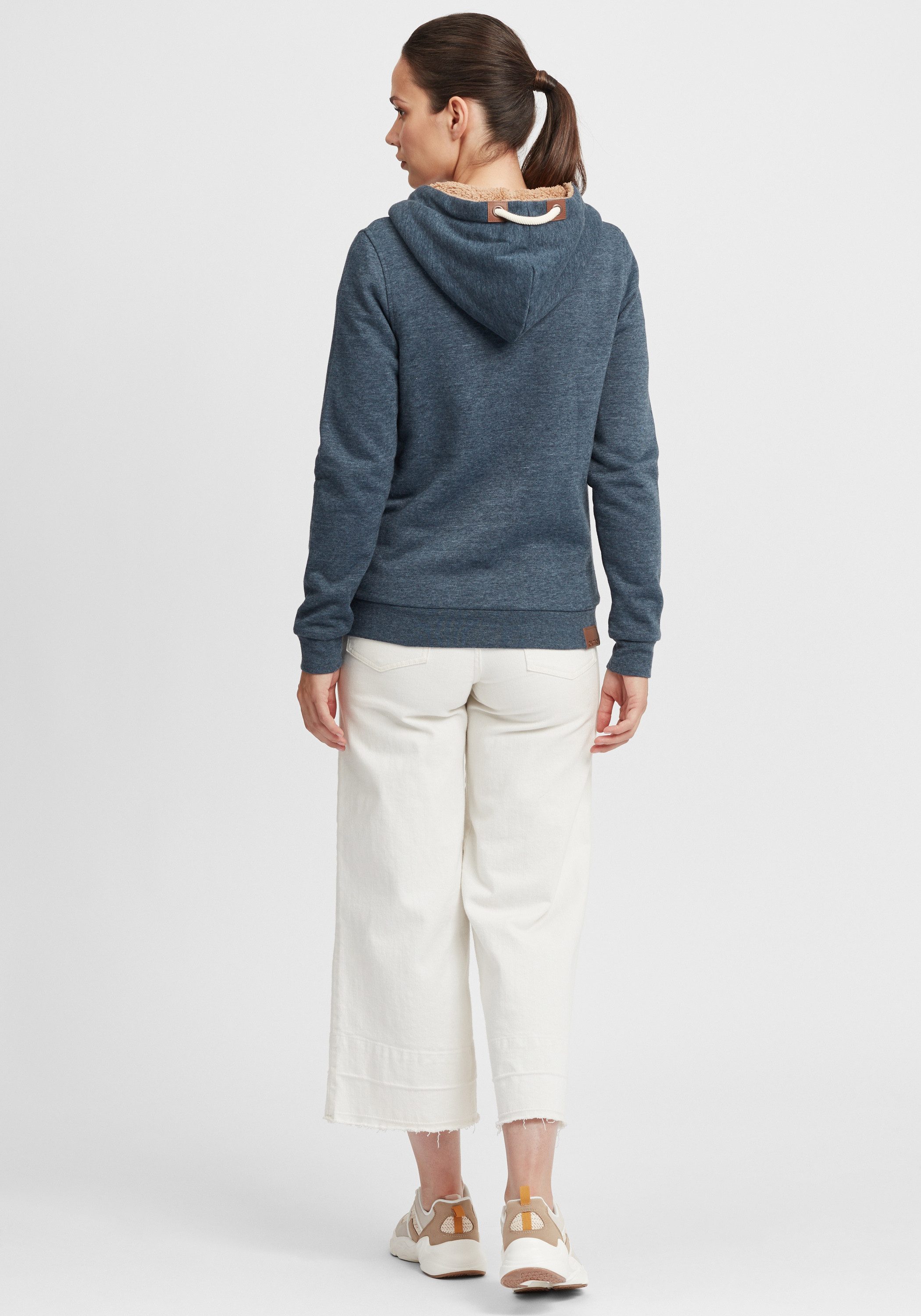 OXMO Kapuzensweatjacke OXVicky Sweatshirtjacke mit Teddyfutter
