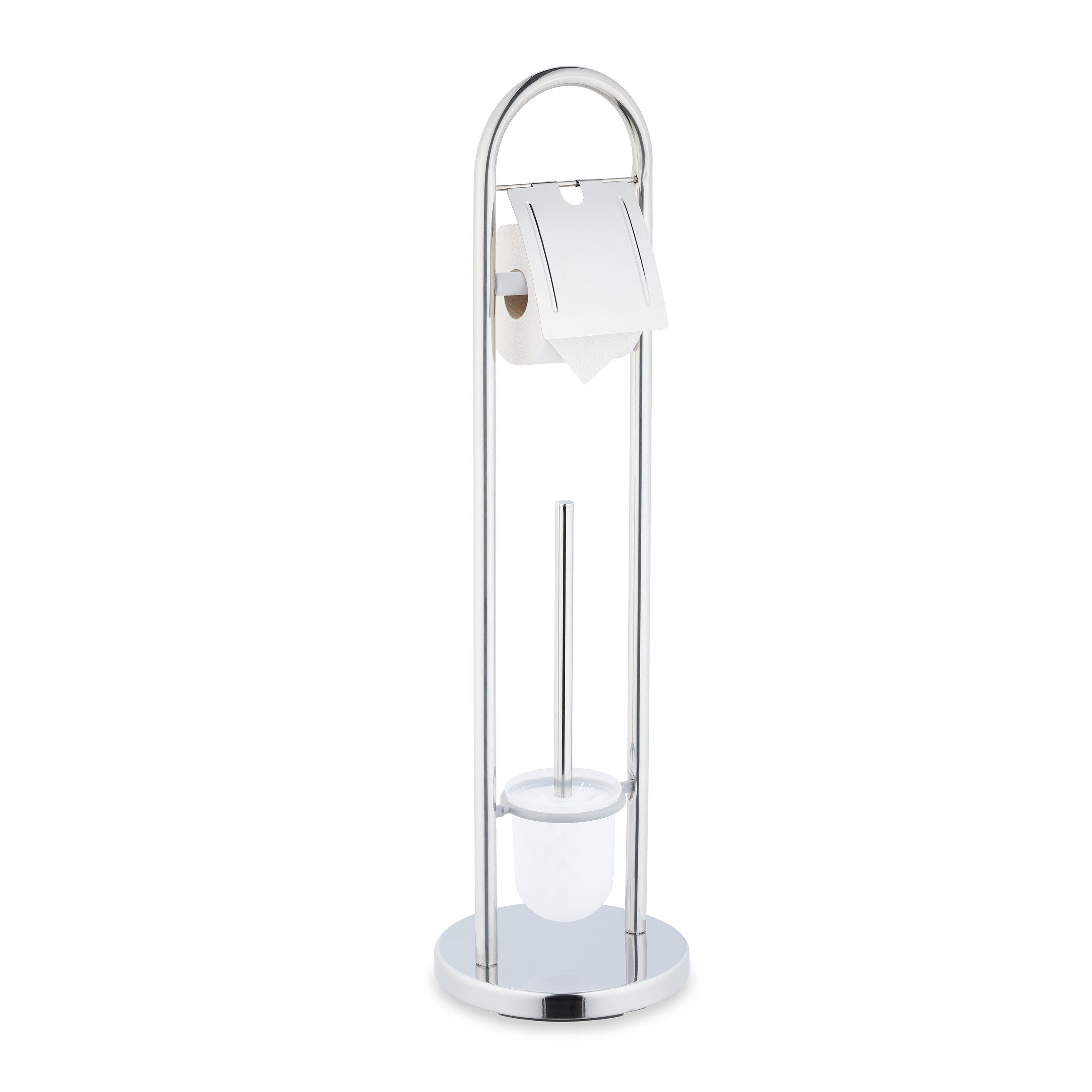 relaxdays WC-Garnitur aus Edelstahl, Silber günstig online kaufen