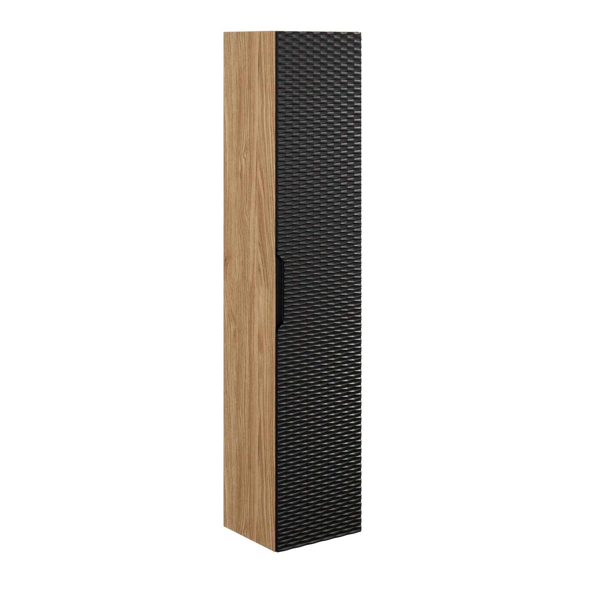 ROYAL24_MARKT Hochschrank Badezimmer-Hochschrank Oceana Schwarz matt 35 × 170 × 33 cm mit 1 Tür