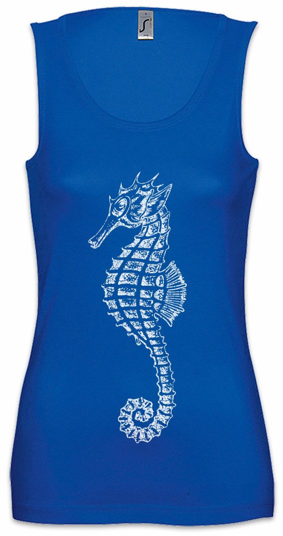 Tanktop Sea Horse II Ärmelloses Damen T-Shirt Seepferdchen Tattoo Oldschool