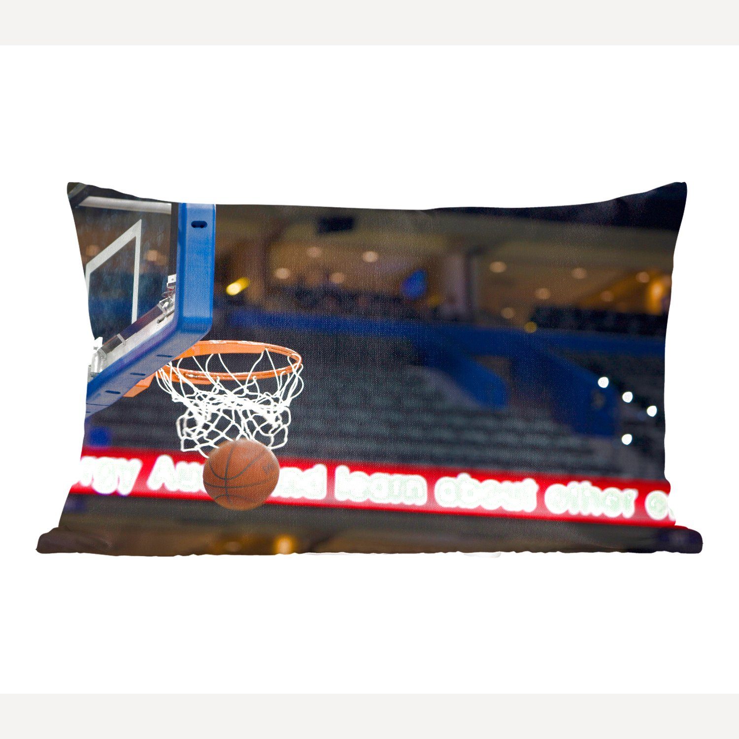 Dekokissen MuchoWow durch den geht Füllung, mit Dekoration, Basketball Zierkissen, Dekokissen Wohzimmer Korb, Schlafzimmer