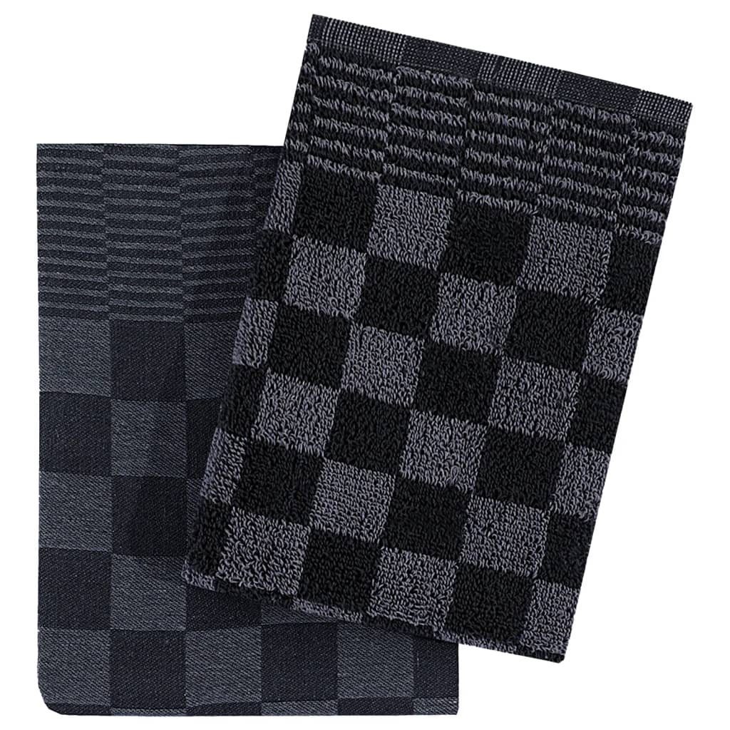 vidaXL Grau Schwarz 20-tlg und Handtuch-Set Baumwolle Handtuch