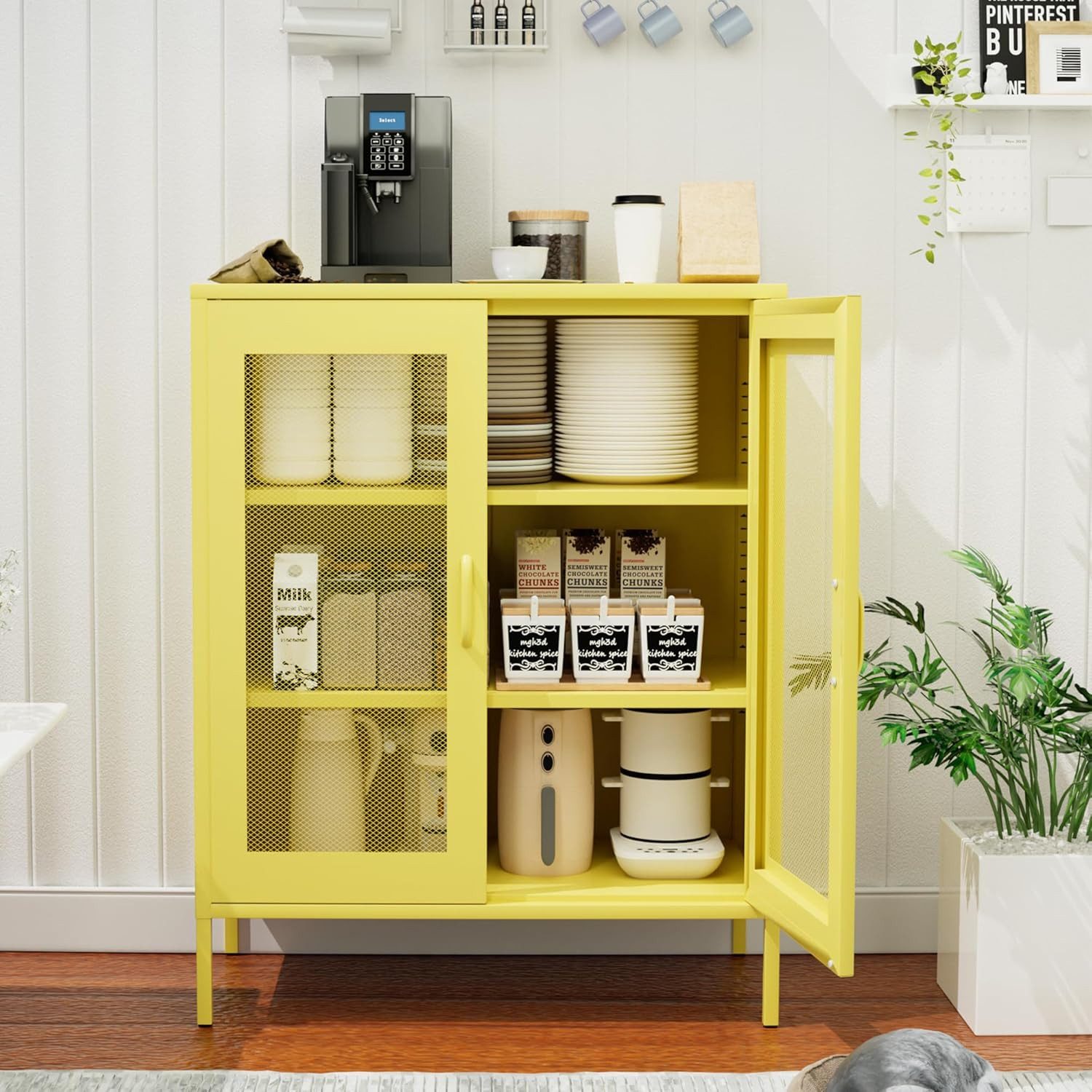 MetaCate lnov Beistellschrank Metall-Schrank mit Maschendrahttür, Sideboard günstig online kaufen