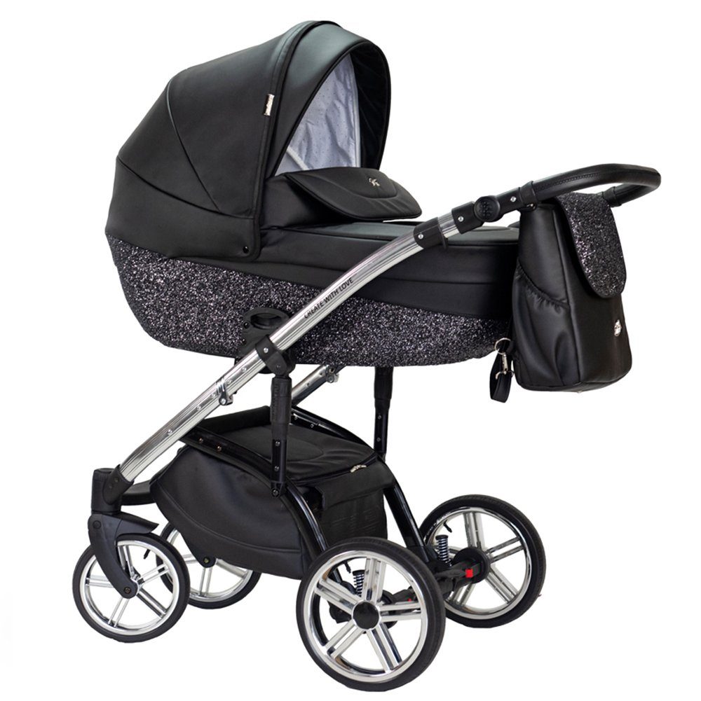 in 16 3 - 12 - Farben Lux Kinderwagen-Set 1 in Schwarz-Dekor Teile Kombi-Kinderwagen Vip babies-on-wheels