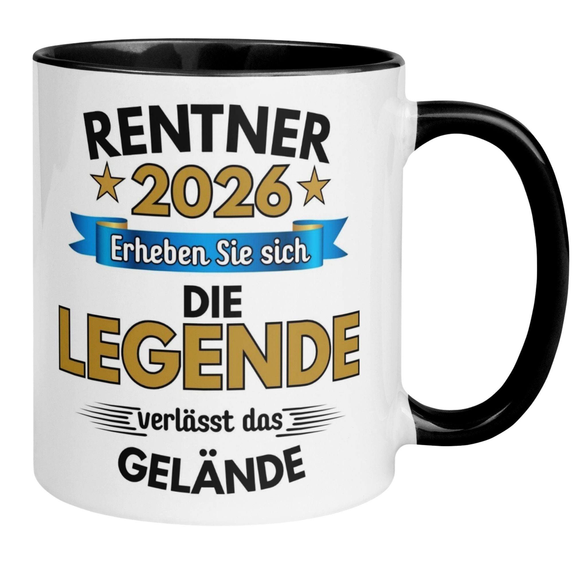 Momentals Tasse Rentner 2026 – Erheben Sie sich Legende verlässt Gelände – Rente Mann, Beidseitiger Druck · Links- & Rechtshänder · Spülmaschinenfest