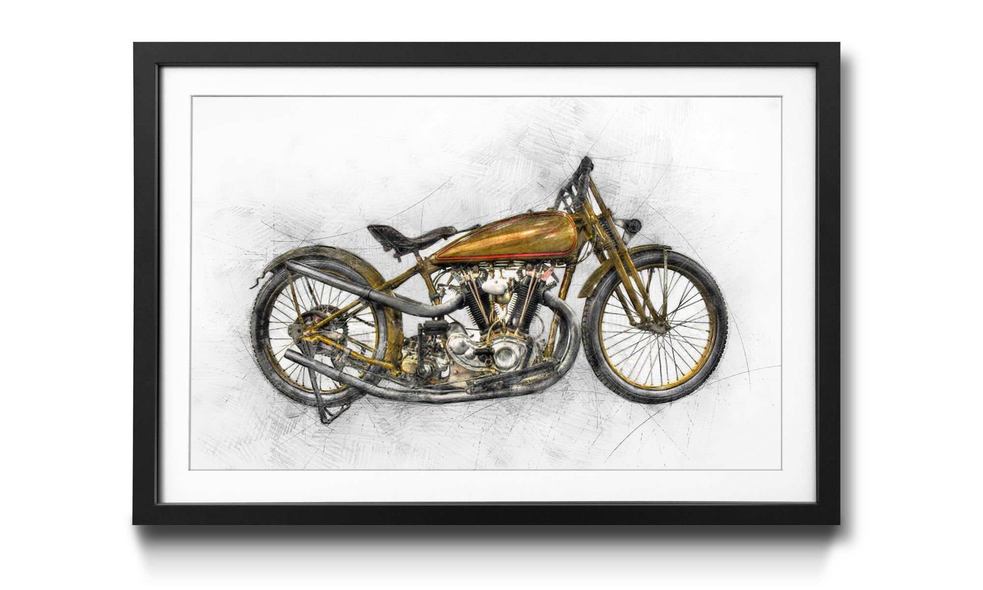 WandbilderXXL Bild mit Rahmen Beginning, in Motorrad, 4 Wandbild, erhältlich Größen