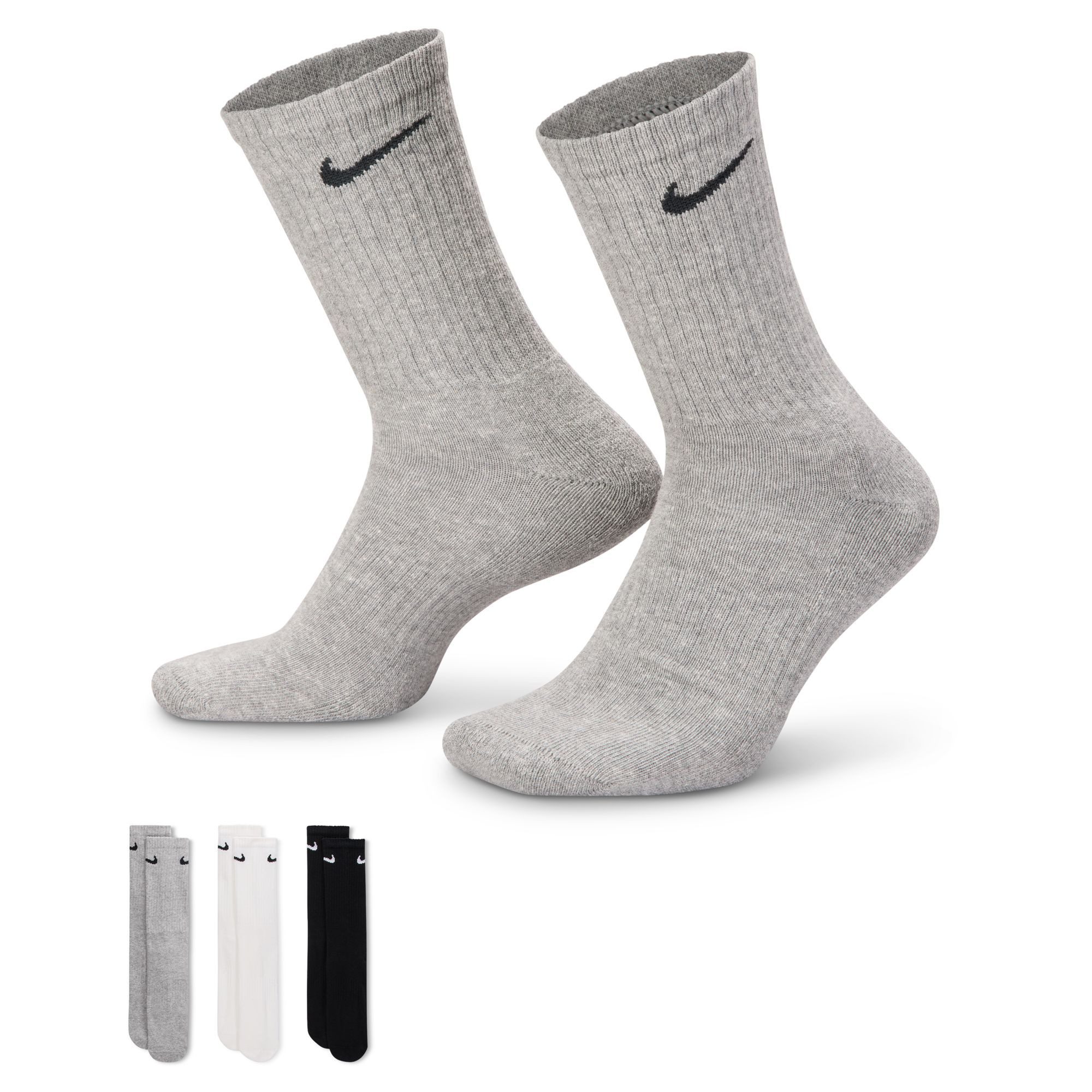 Nike Funktionssocken U NK EVERYDAY CUSH CRW 6PR 132 (6-Paar) mit Dri-FIT-Technologie, Crew-Silhouette