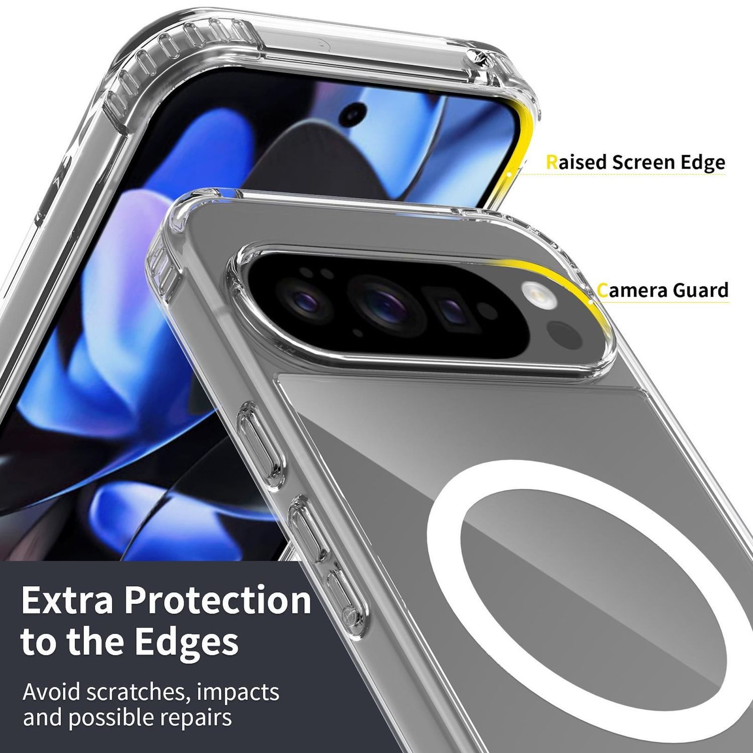 Wigento Handyhülle Für Google Pixel 10 Pro XL Skin Feel MagSafe Hybrid Hülle Transparent, Hybrid Schutzhülle mit MagSafe Unterstützung – Bild 3 von 5