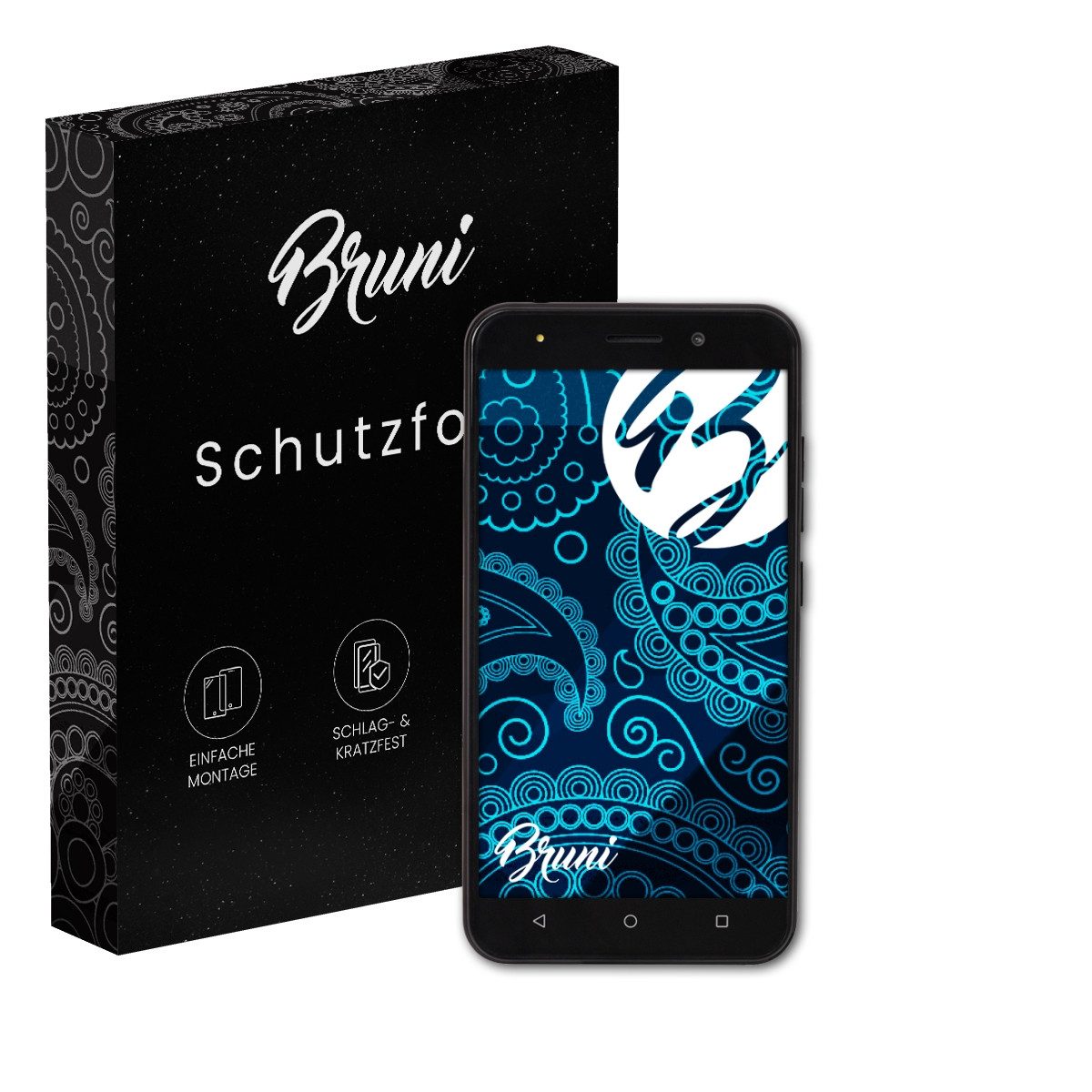 Bruni Schutzfolie Glasklare Displayschutzfolie für 2E E500A, (2 Folien), praktisch unsichtbar