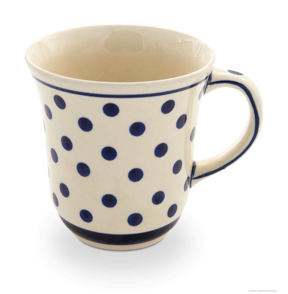 Bunzlauer Keramik Becher Bunzlauer Keramik 300ml Becher Ø9,5cm geschwungen & hoch Dekor 37, Keramik