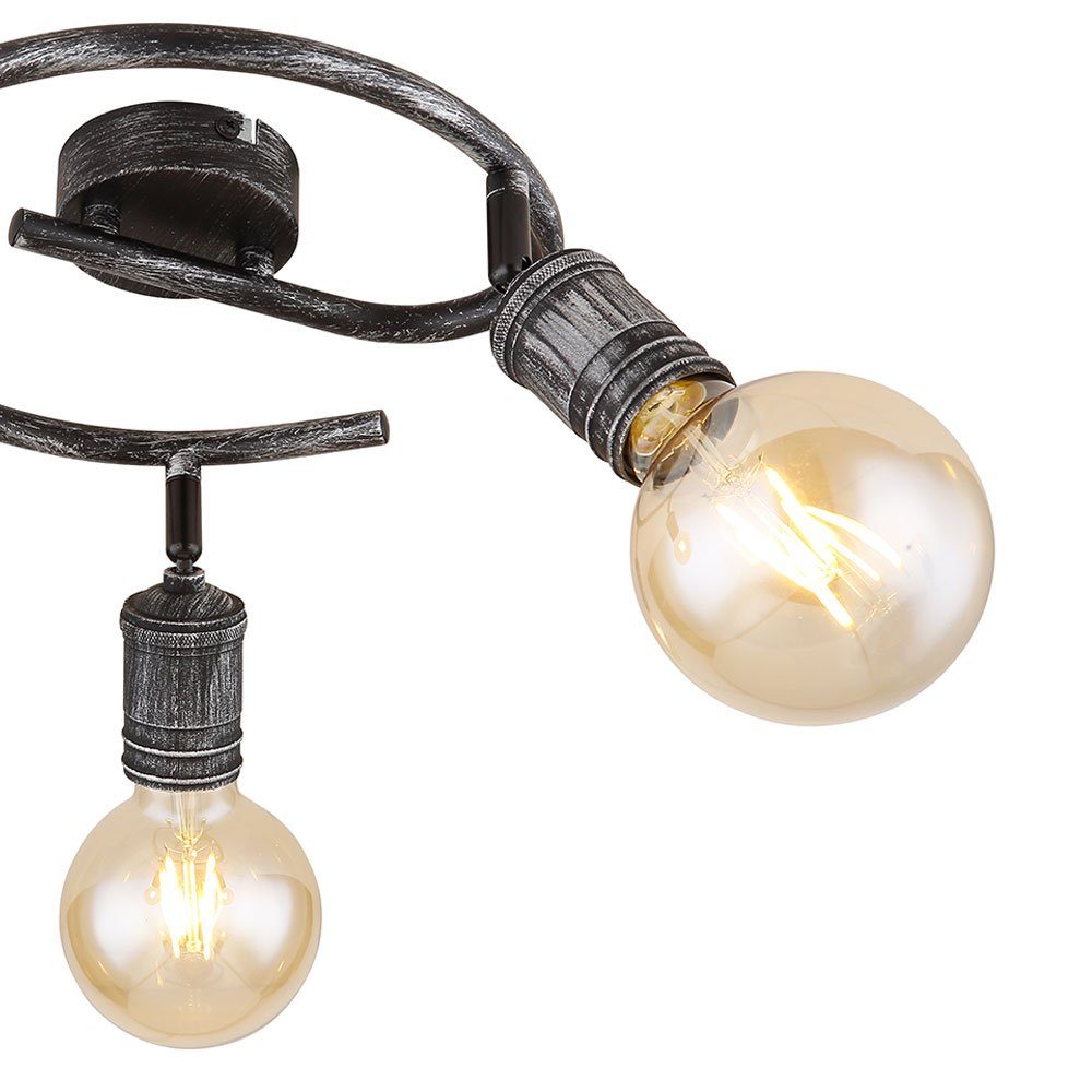 Deckenlampe nickel Deckenspot, Spotleuchte inklusive, antik Strahler Leuchtmittel beweglich nicht D matt etc-shop e-Shape