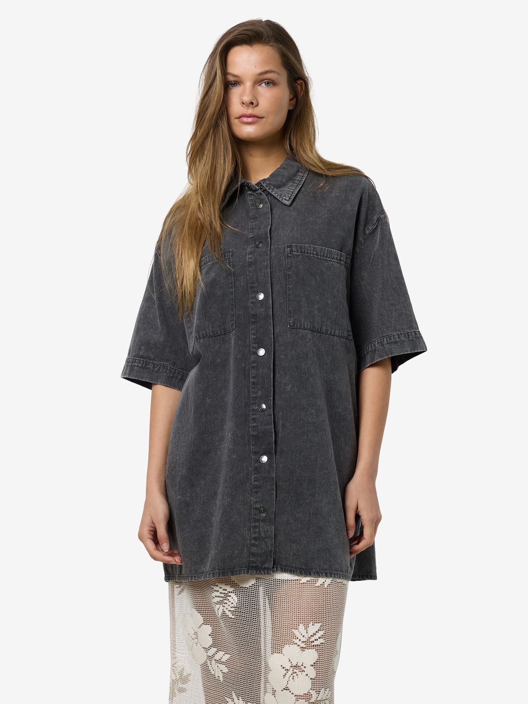 Noisy may Blusenshirt Moderner Denim Oversized-Schnitt günstig online kaufen