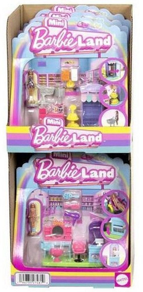 Mattel® Spielfigur Mini BarbieLand Spielset 14x15 cm mit Puppe 4 cm & Zubehör unsortiert, (Spar-Set, 1-tlg), BarbieLand Spielset mit Puppe Zubehör Sammelspaß Artikel nicht wählbar