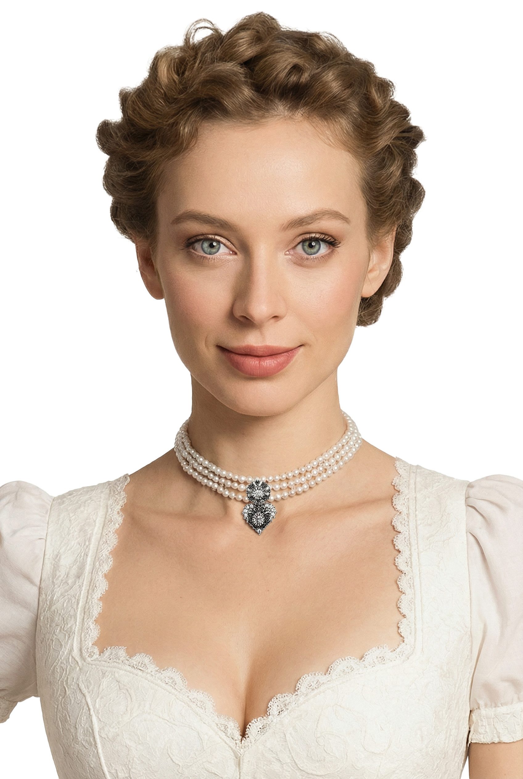 Collier Trachtenschmuck Dirndlkette Kropfband Kropfkette Trachtenkette Silber