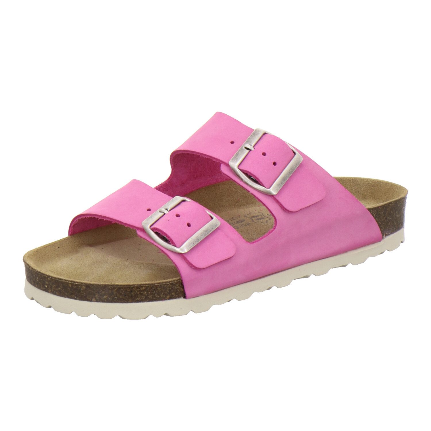 AFS-Schuhe 210007 Zweischnaller Pantolette für Damen mit Fußbett, bequeme Sandalen aus Leder