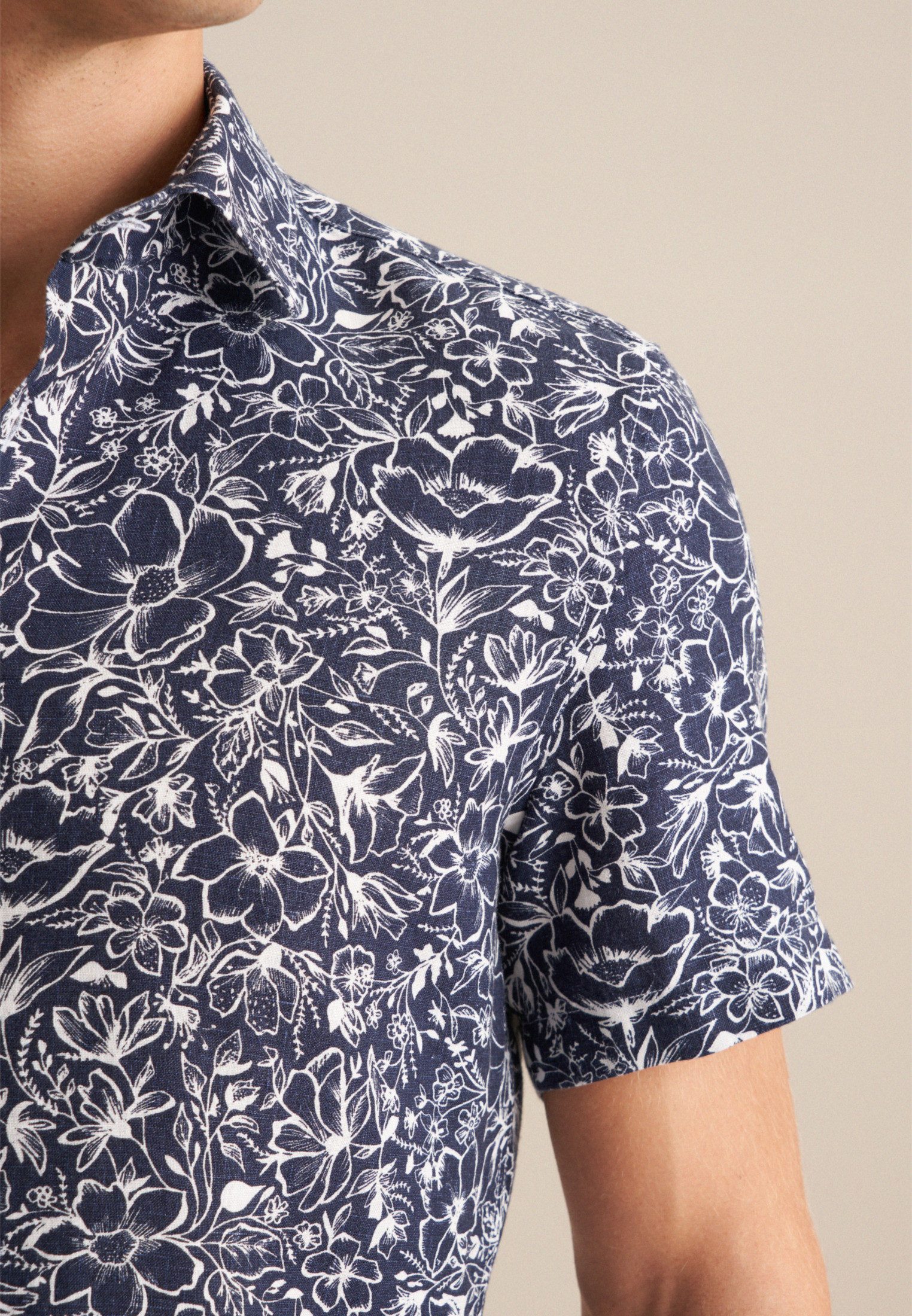 seidensticker Businesshemd Slim Slim 1/2 Kentkragen Floral