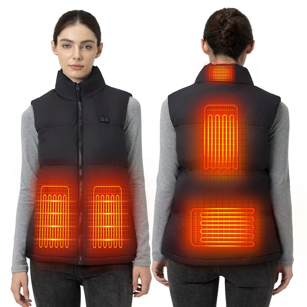 Mincoo Funktionsweste Beheizbare Weste Damen mit 16000mAh Powerbank 3 Einstellbar Temperatur Beheizbare Jacke Heizweste Maschinenwaschbare