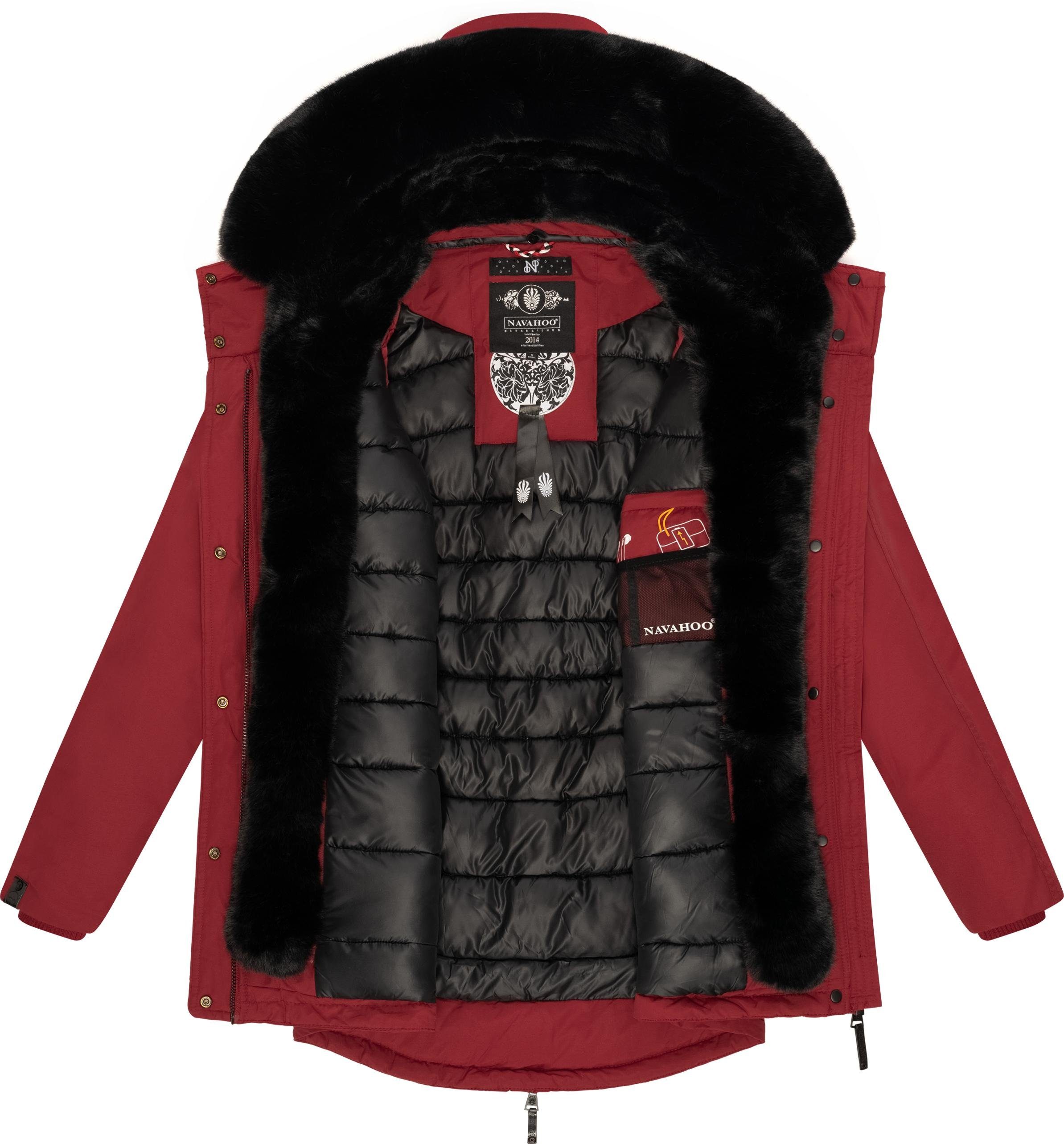 Navahoo Wintermantel Sweety Deluxe modischer Winterparka mit großer doppelter Kapuze