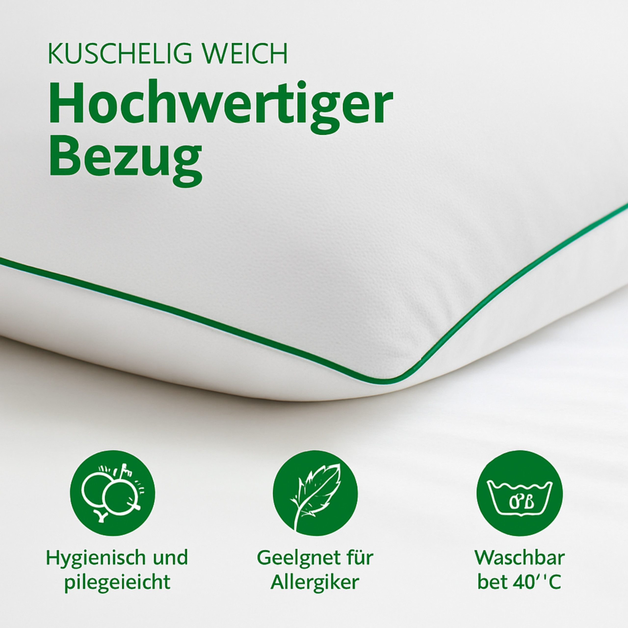 Schlaftroll Kopfkissen Premium Kopfkissen, Nackenstützkissen aus Memory-Schaum, Füllung: Gedächtnisschaum, Polyurethan-Schaum, Bauchschläfer, Rückenschläfer, Seitenschläfer, 40x80cm, Allergikerfreundlich und Atmungsaktiv