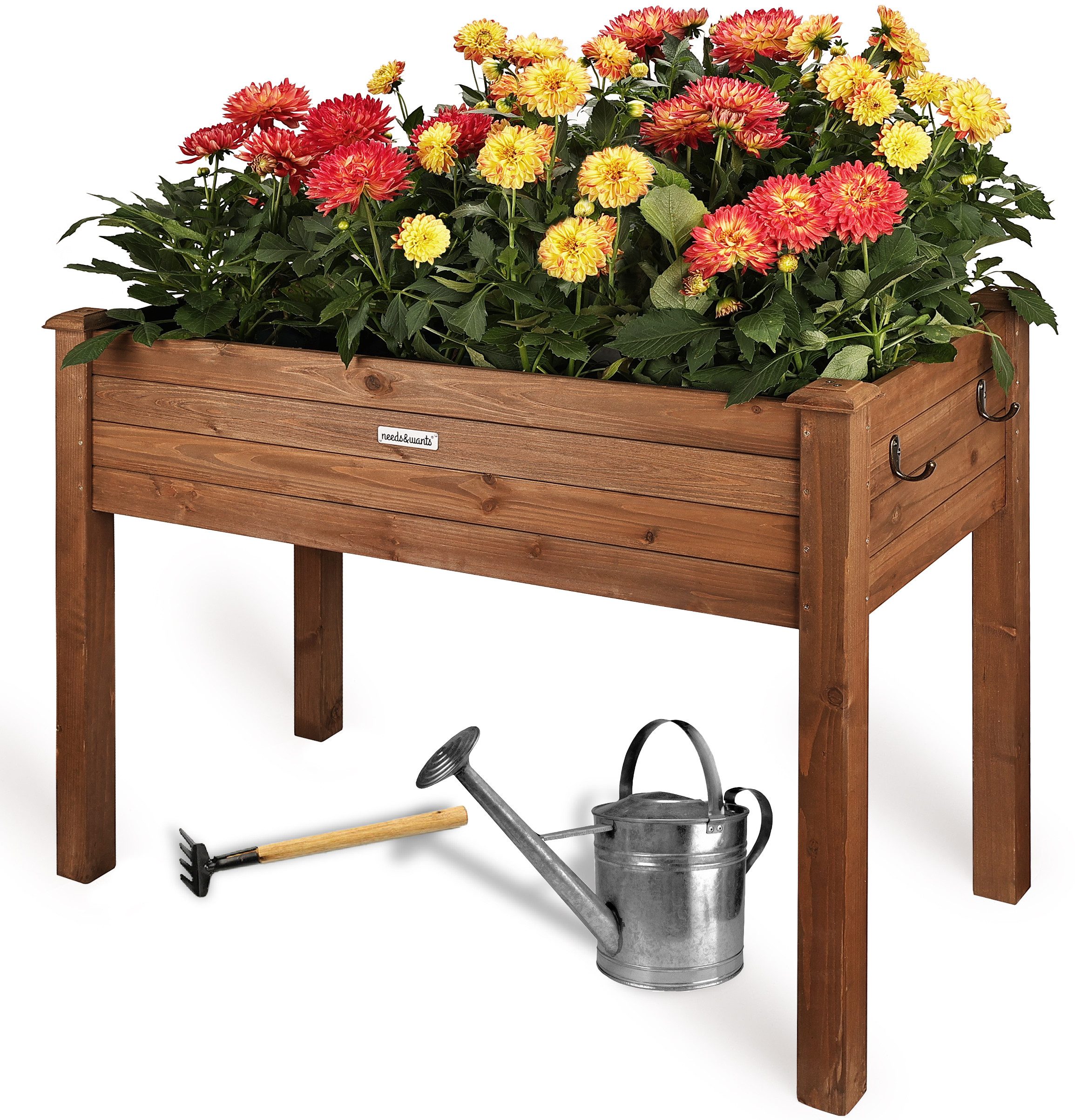 needs&wants® Hochbeet aus Holz für Garten Balkon Terrasse schmal