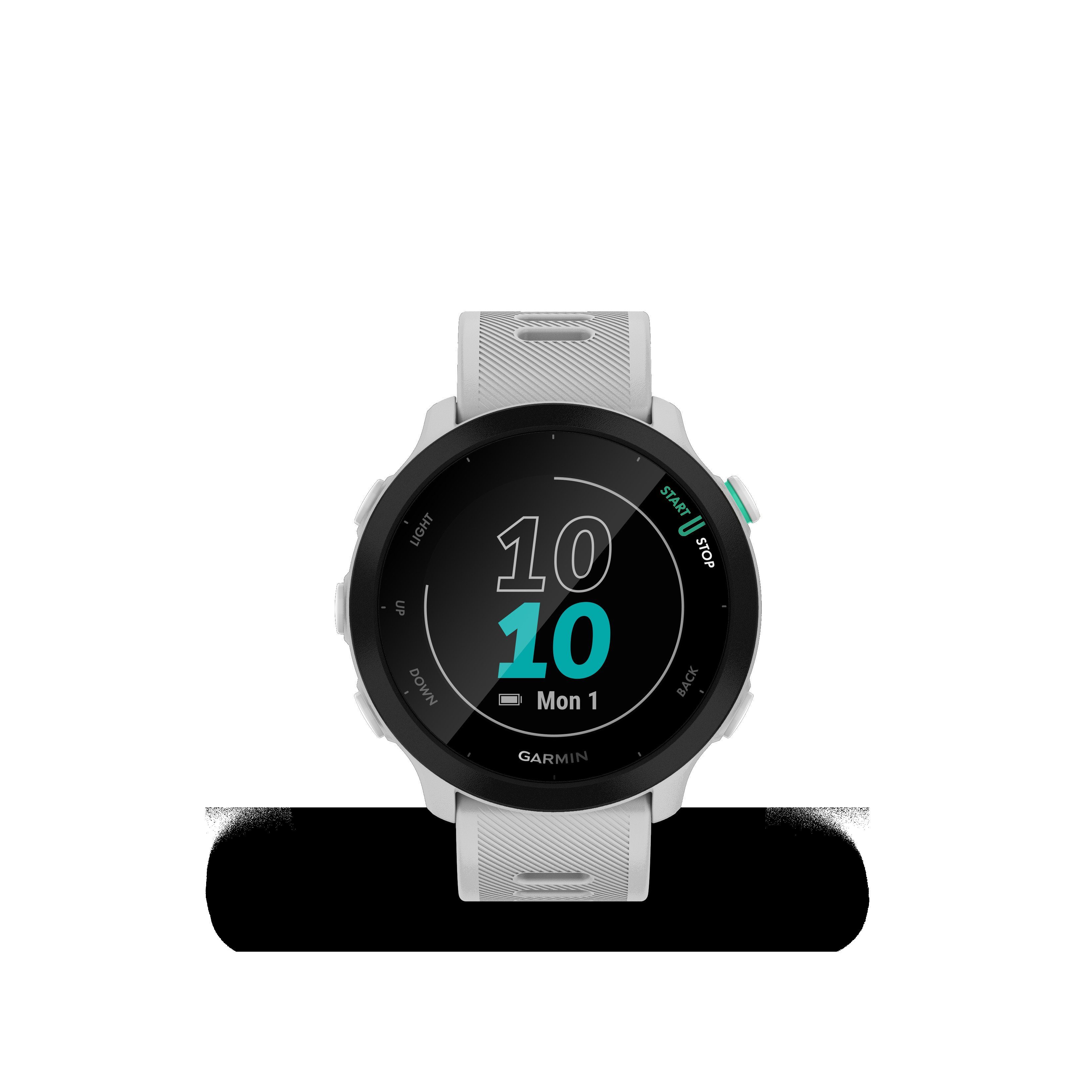 Garmin FORERUNNER 55 Multisport- schwarz/weiß | Weiß Zoll, cm/1,04 Smartwatch Garmin), GPS-Laufuhr (2,64