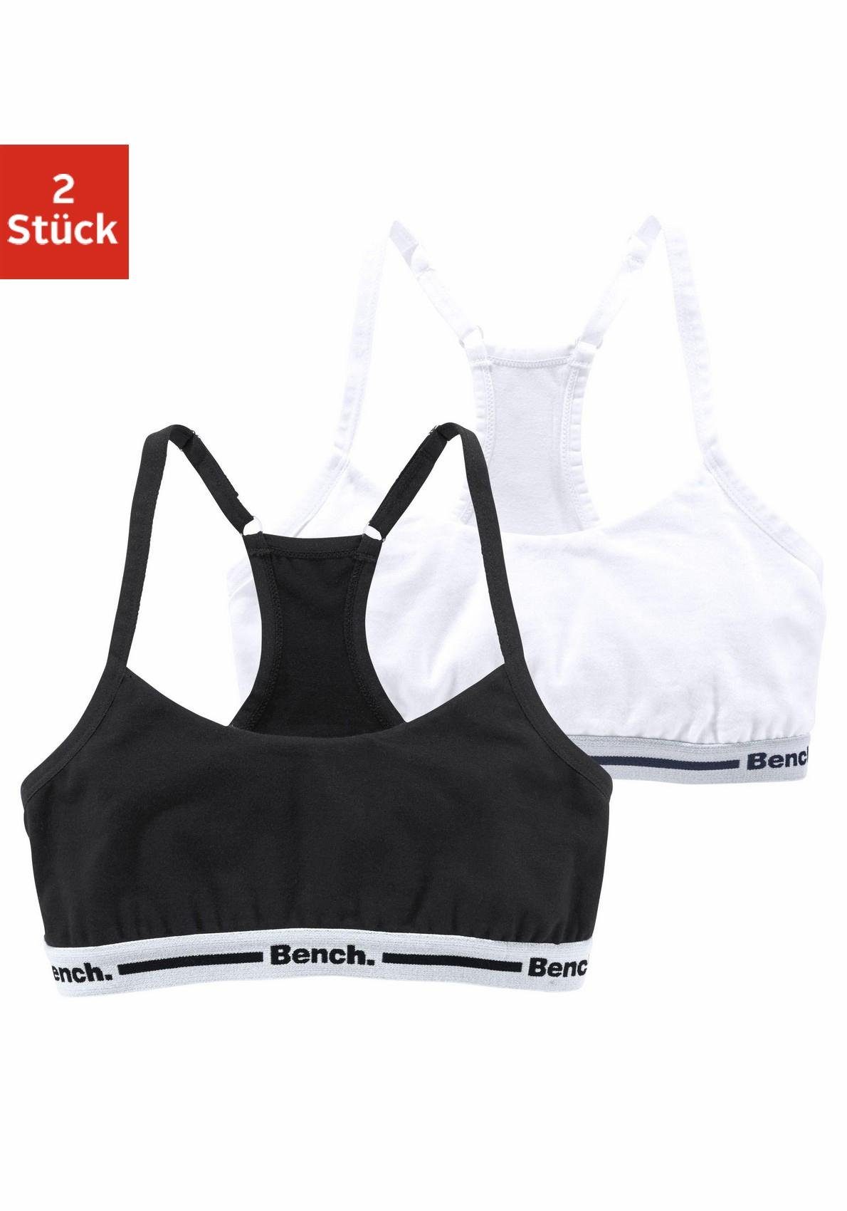 Bench. Bustier (Packung, 2-tlg) Mädchen - verstellbarer Ringerrücken schwarz, weiß