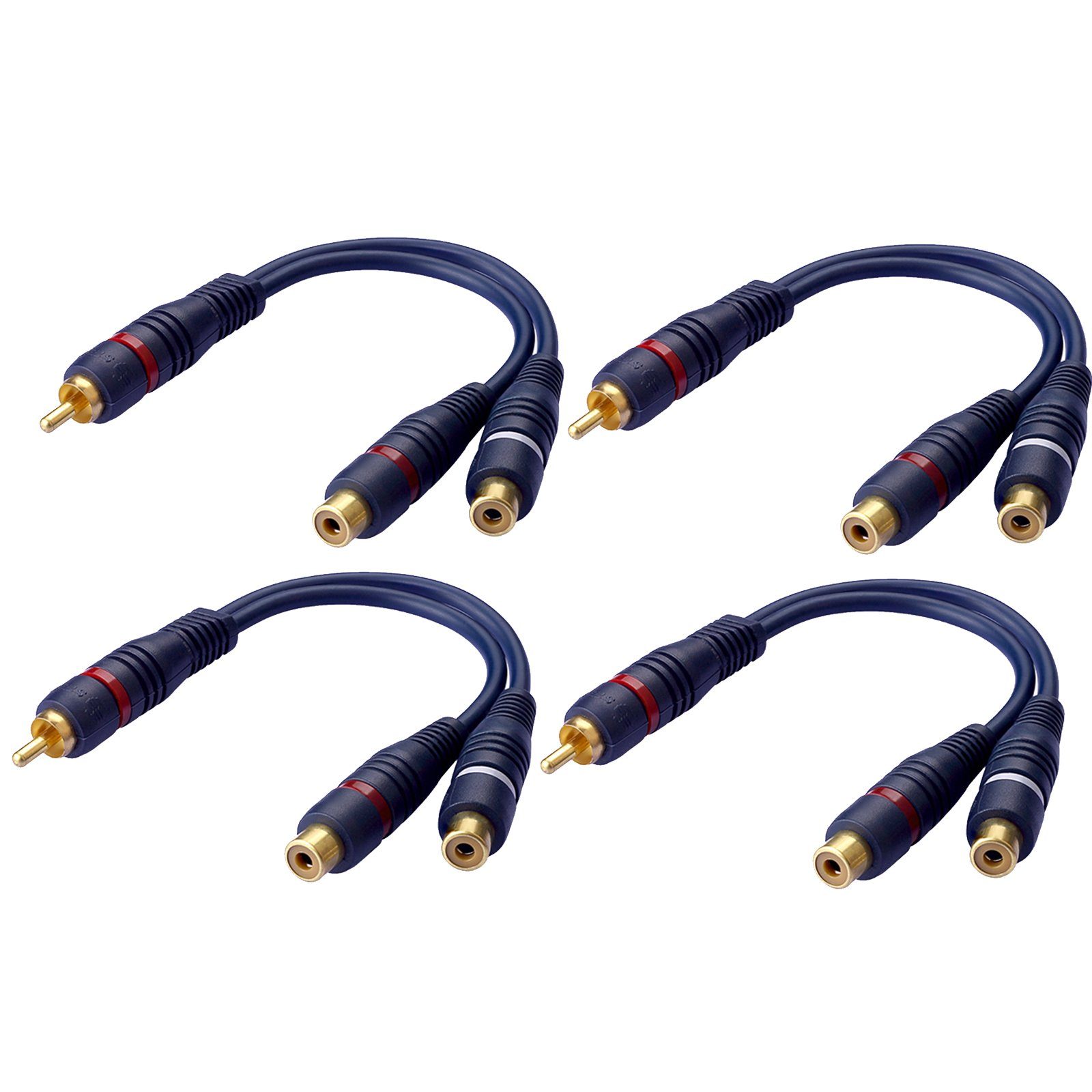 euroharry RCA Stecker auf Dual RCA Buchse Cinch 15cm Audio-Kabel Audio- & Video-Adapter