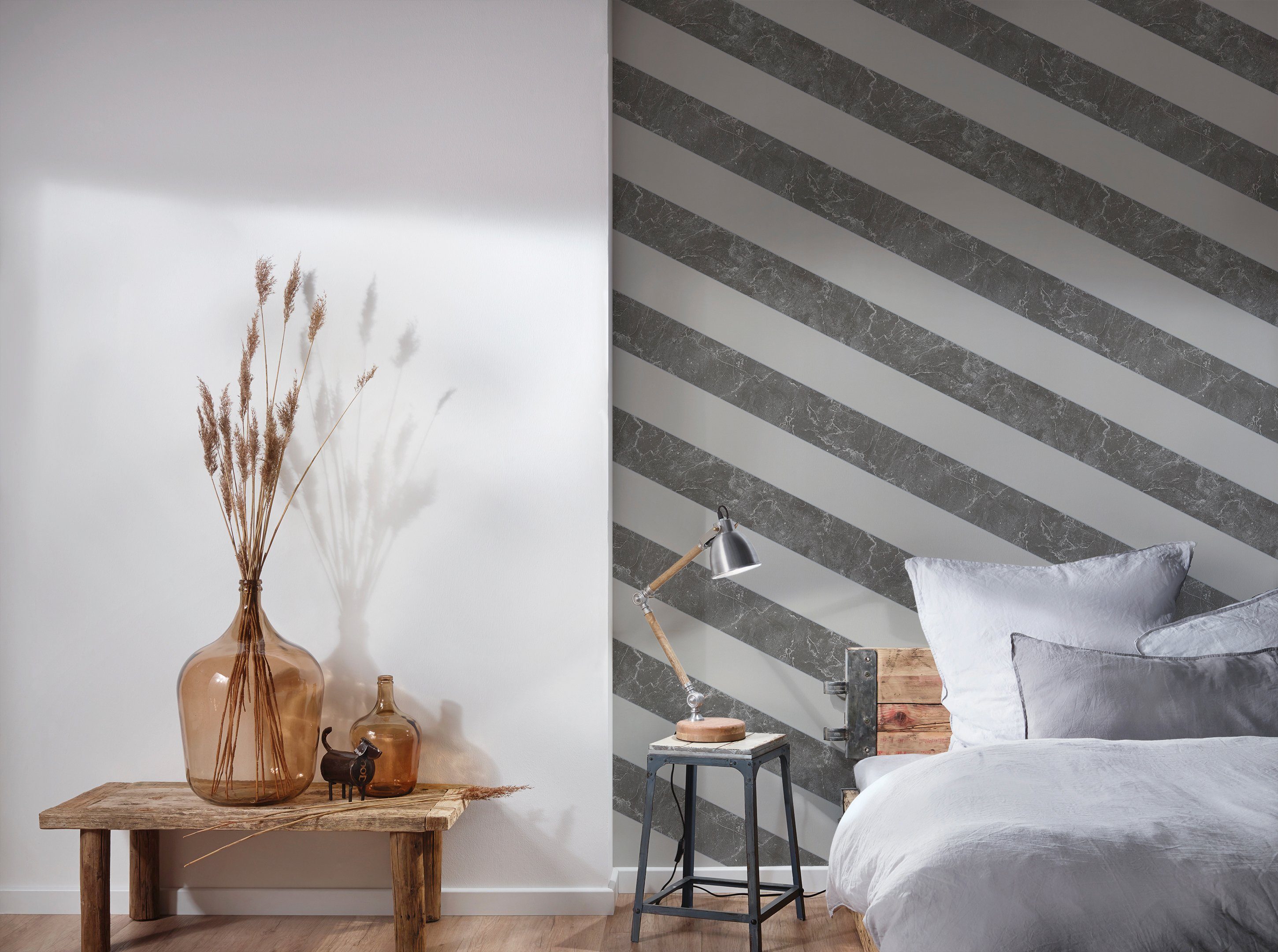 METROPOLIS BY MICHALSKY LIVING Vliestapete Change is good, Modern Marble, glatt, Streifen, gestreift, mehrfarbig, Designertapete Tapete Marmor Glatt Glänzend Tapeten Wohnzimmer modern