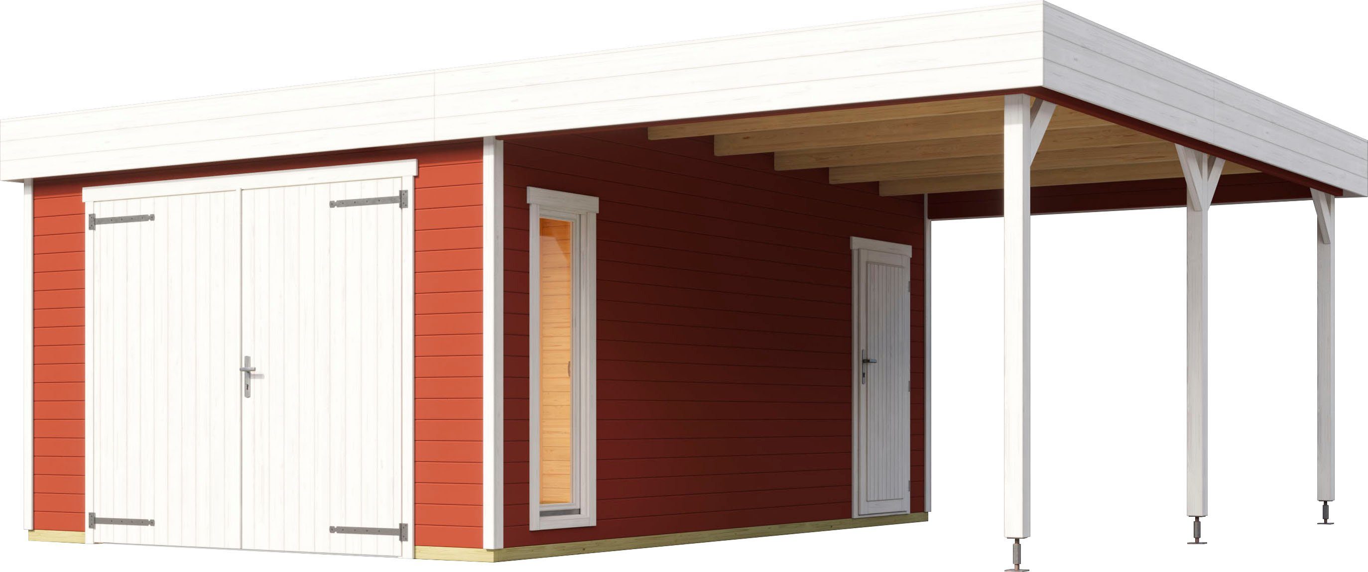 LASITA MAJA Garage Bahamas (Set, Mit zusätzliche Eingang), Garage + Holztor