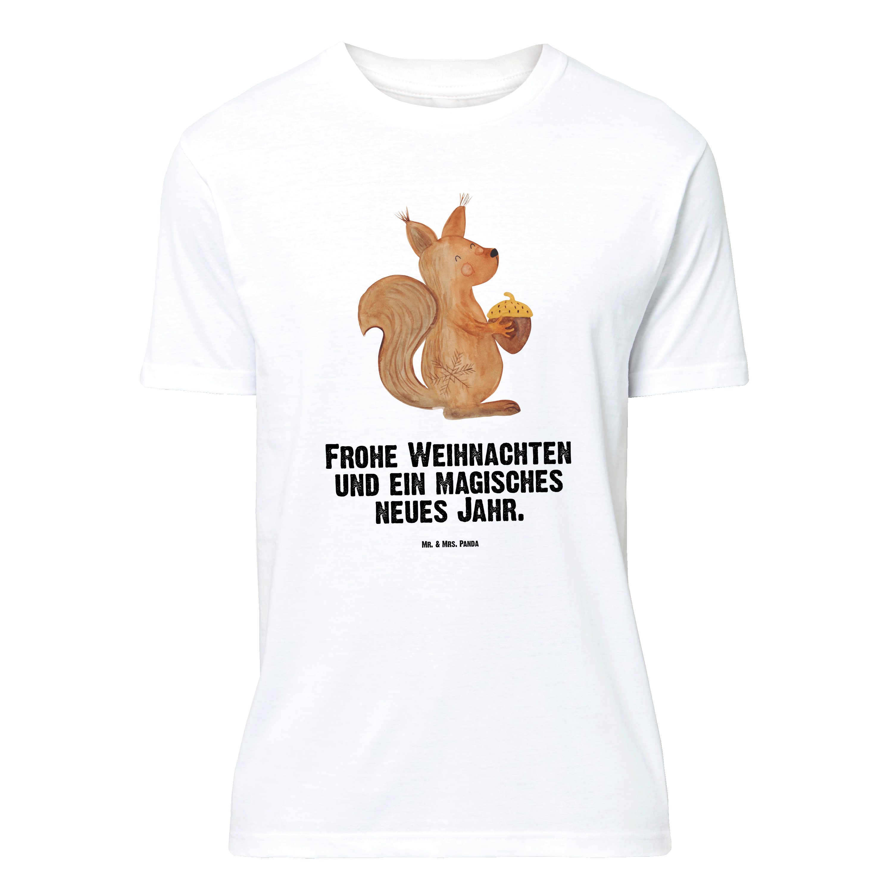 Mr. & Mrs. Panda T-Shirt Eichhörnchen Weihnachtszeit - Weiß - Geschenk, Herrn, Wintermotiv, We (1-tlg)